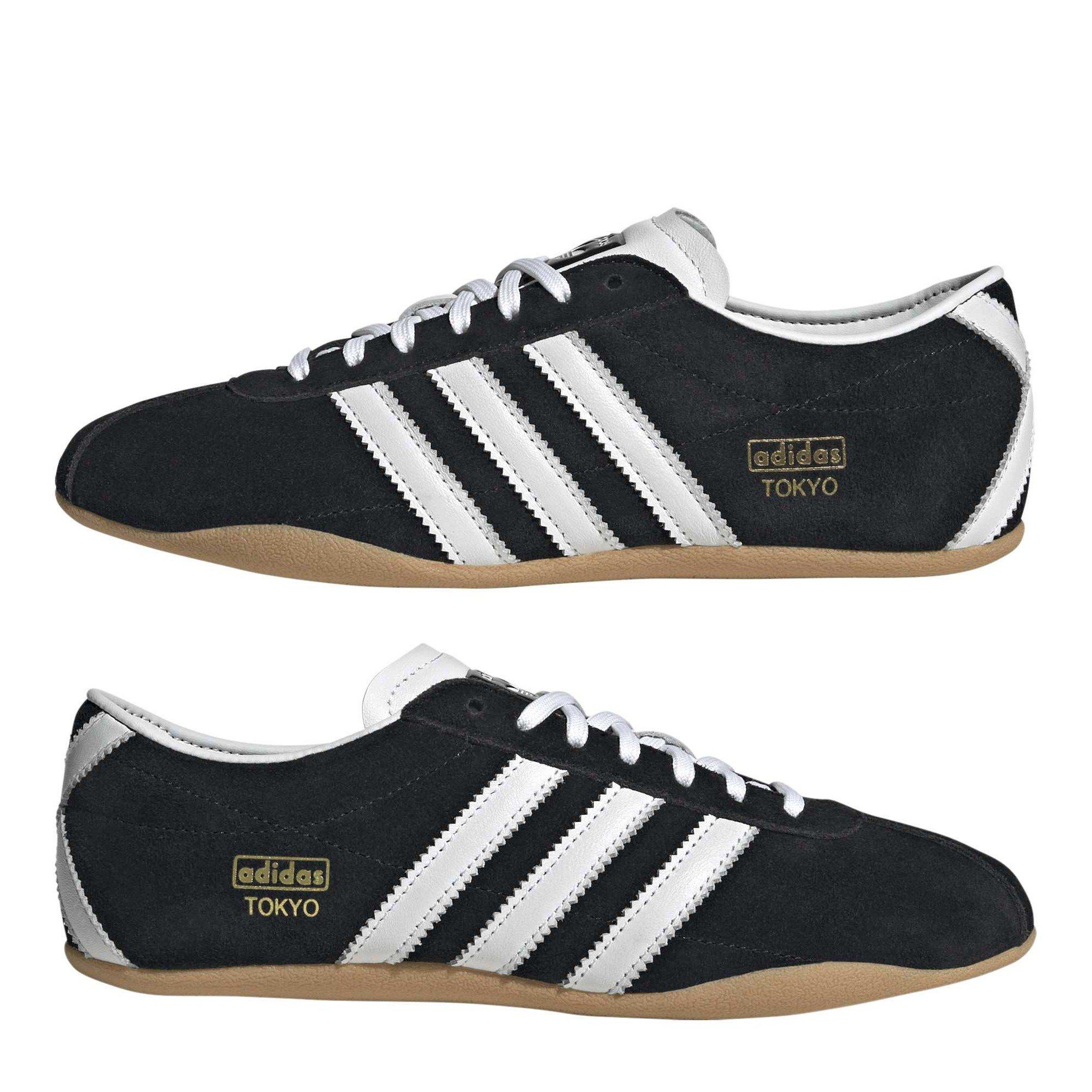 Black White - adidas Originals - Women's Tokyo Suede Low-Top Trainers - 9