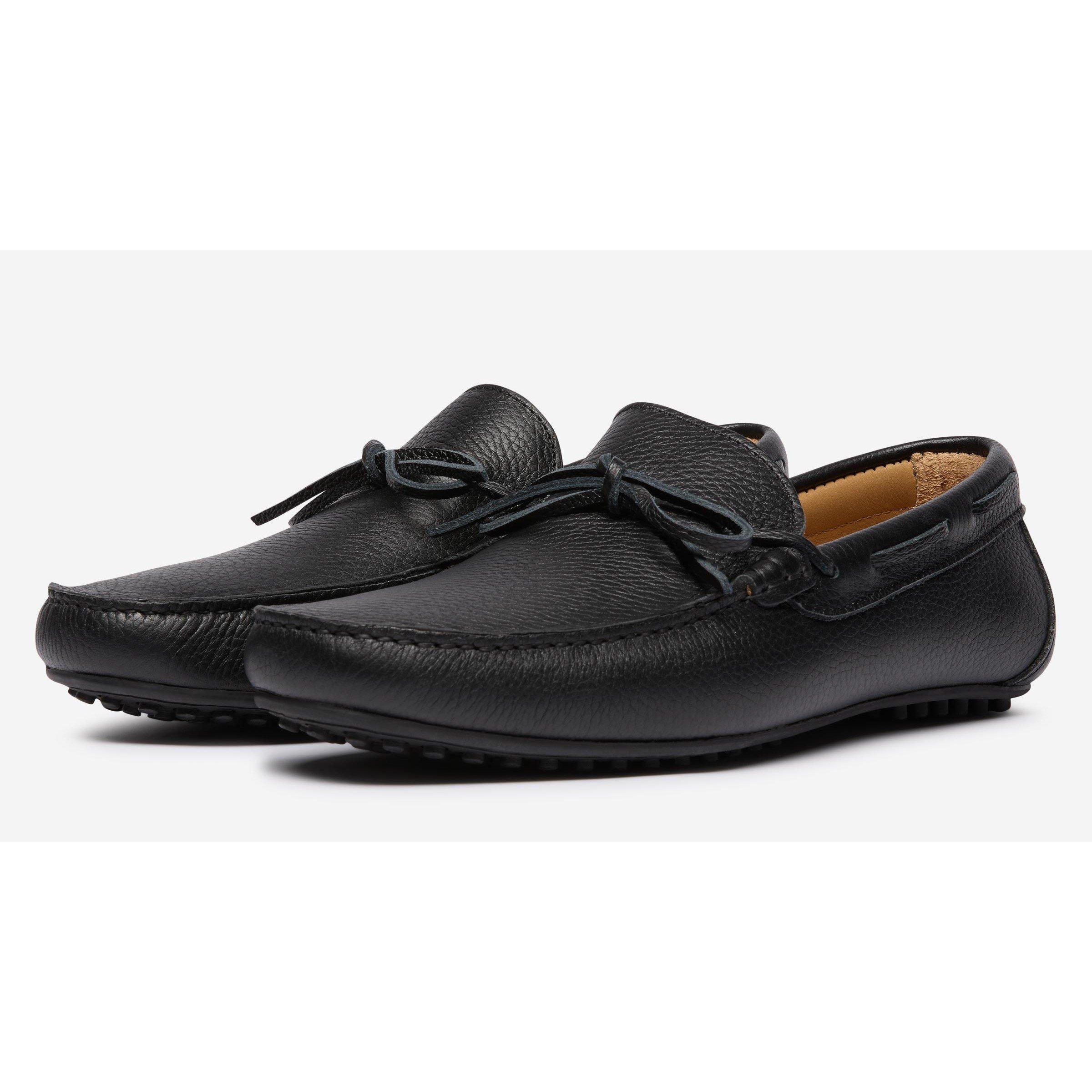 Black - Oliver Sweeney - Men's Cano Leather Driver Loafers - 3