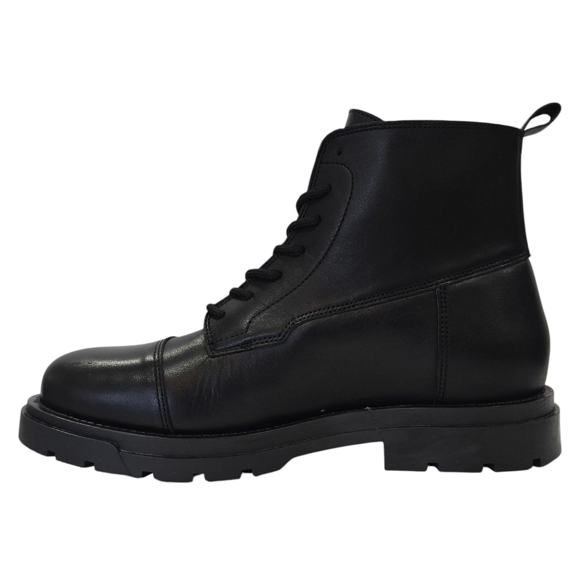 Black - Firetrap - Men's Albon Leather Ankle Lace Up Hiker Rugged Boots - 2
