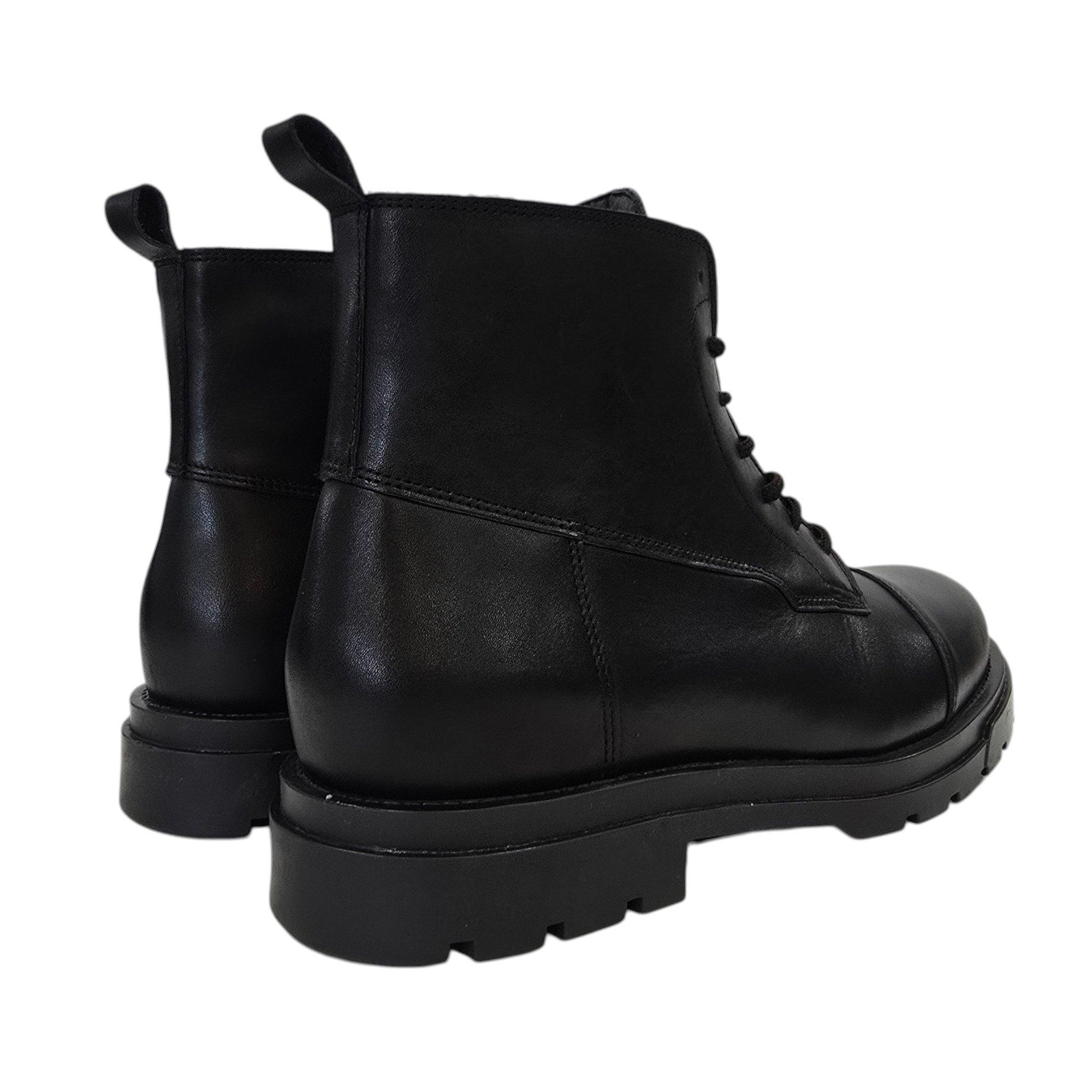 Black - Firetrap - Men's Albon Leather Ankle Lace Up Hiker Rugged Boots - 4