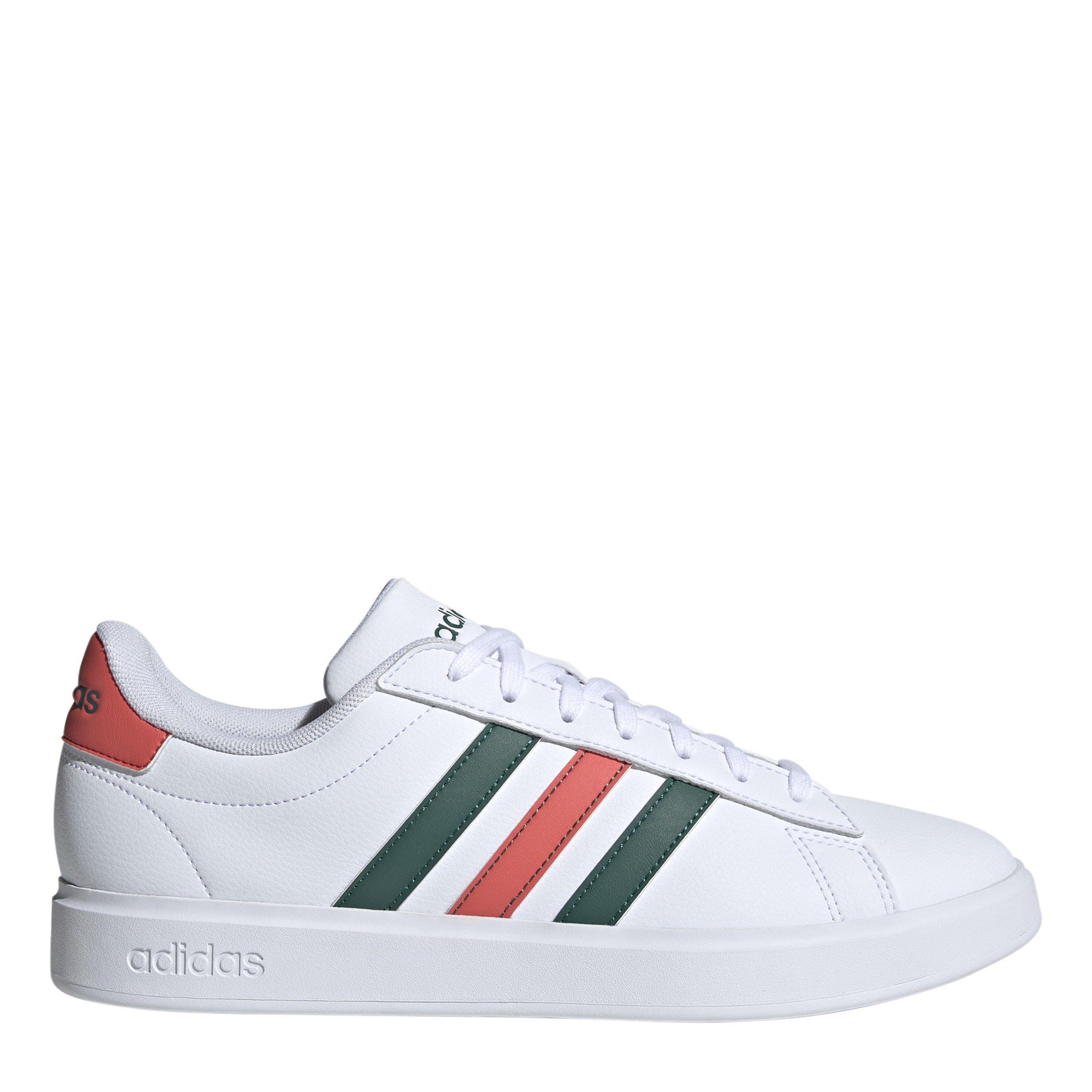 Adidas Men's Grand Court 2.0 Low-Top Trainers - White/Green/Pre - 7.5 (41.3)
