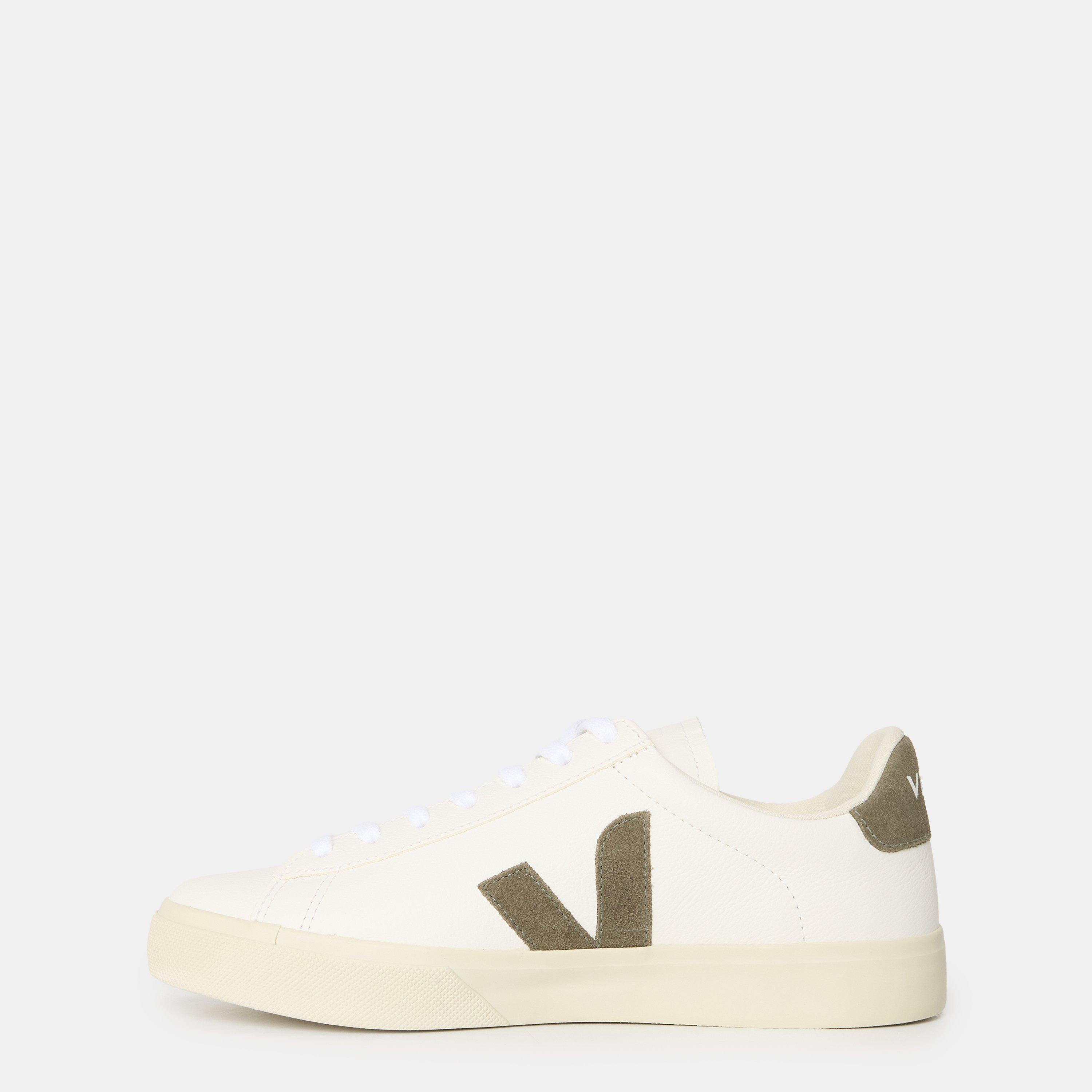 White/Khaki - Veja - Men's Campo Leather Court Trainers - 2