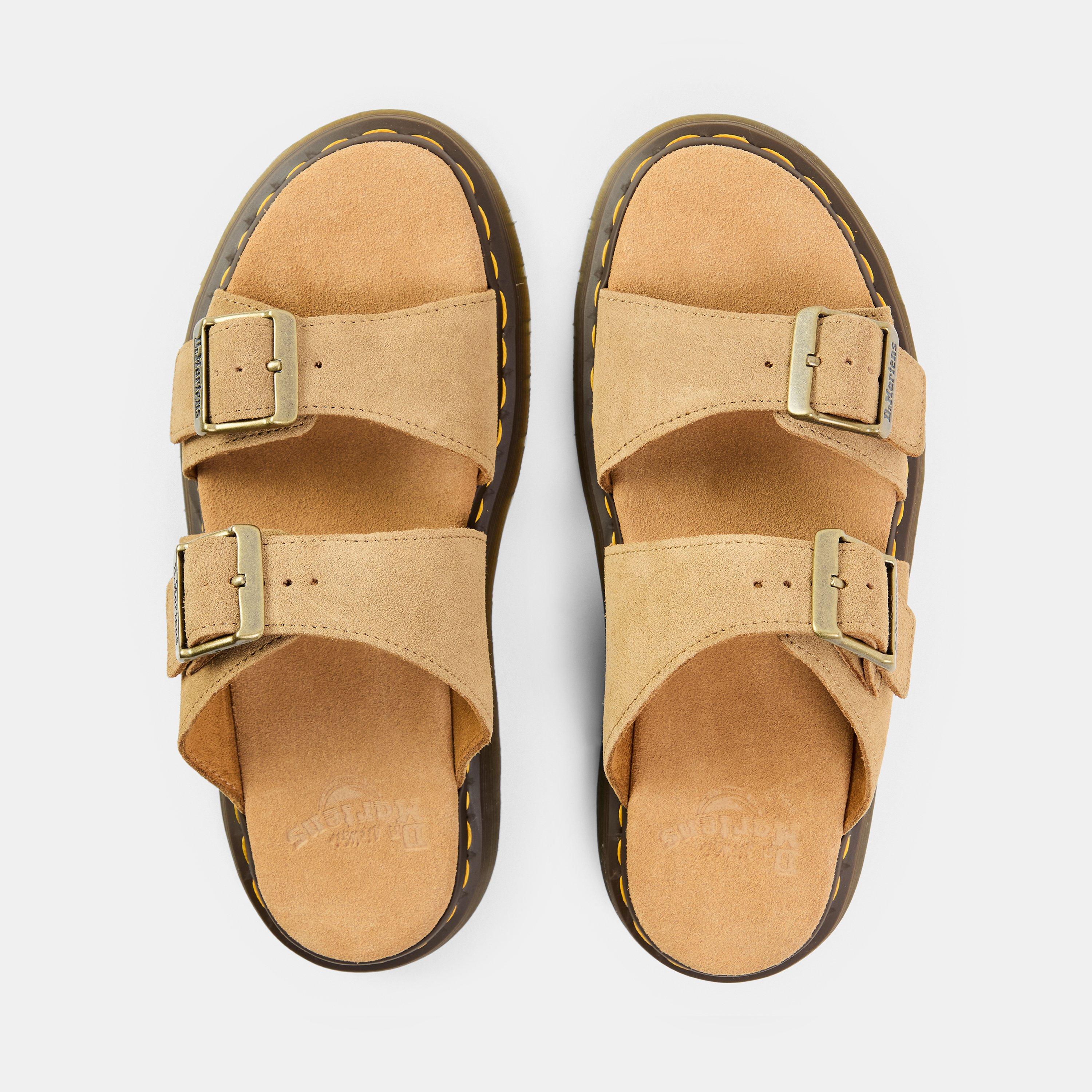 Savannah Tan - Dr Martens - Unisex Adults Josef Suede Leather Flatform Sandals - 5