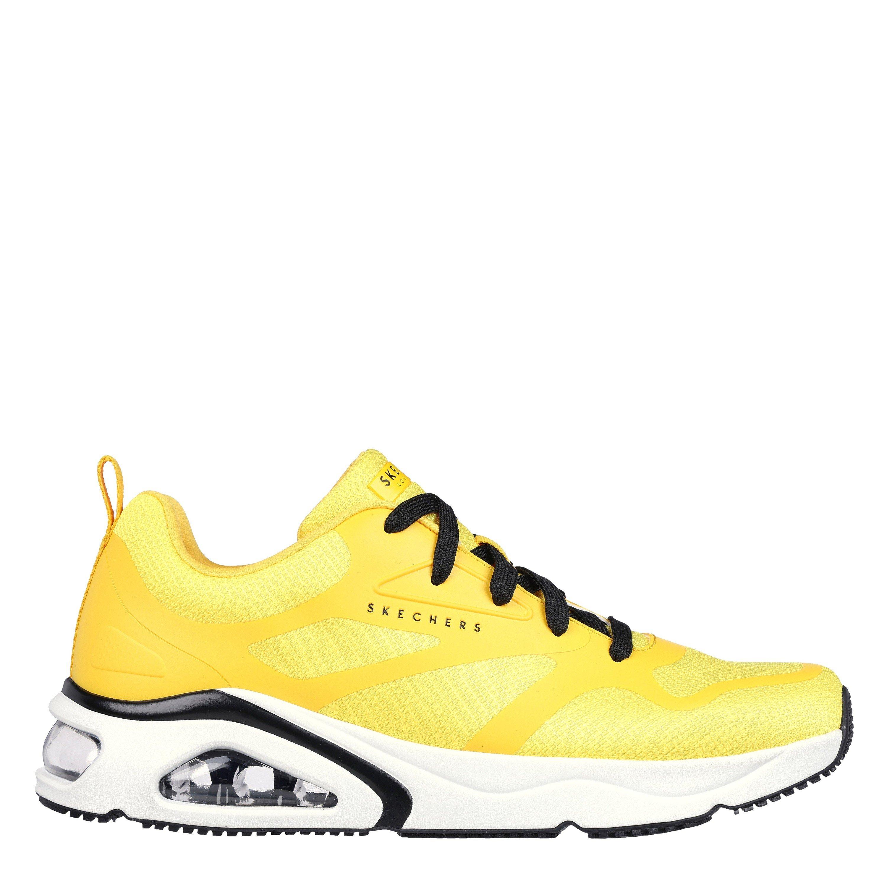 Skechers Men's Mesh Print Overlay Low-Top Trainers - Yellow - 7 (41)