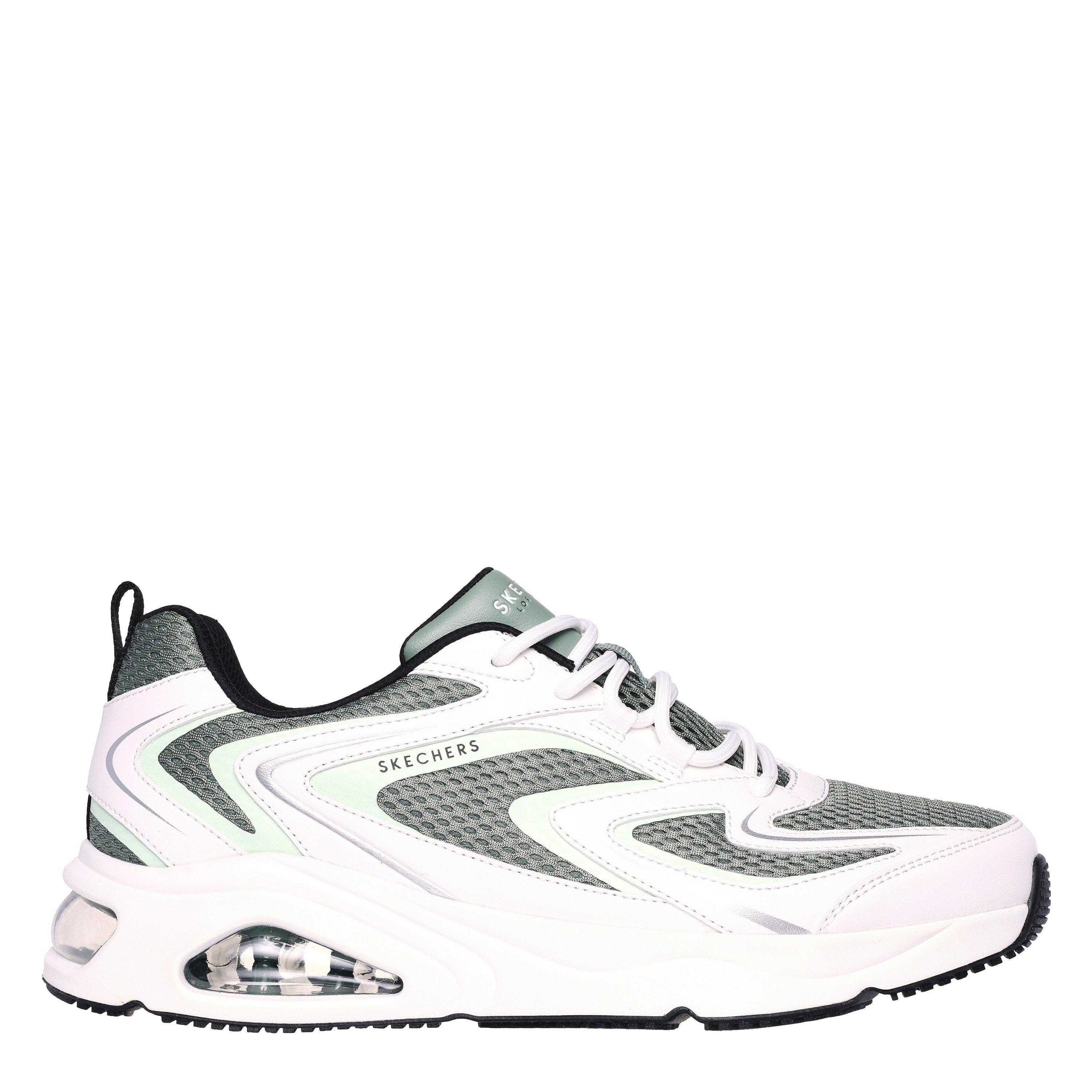 Skechers Men's Mesh Print Overlay Low-Top Trainers - Sage - 6 (39.5)