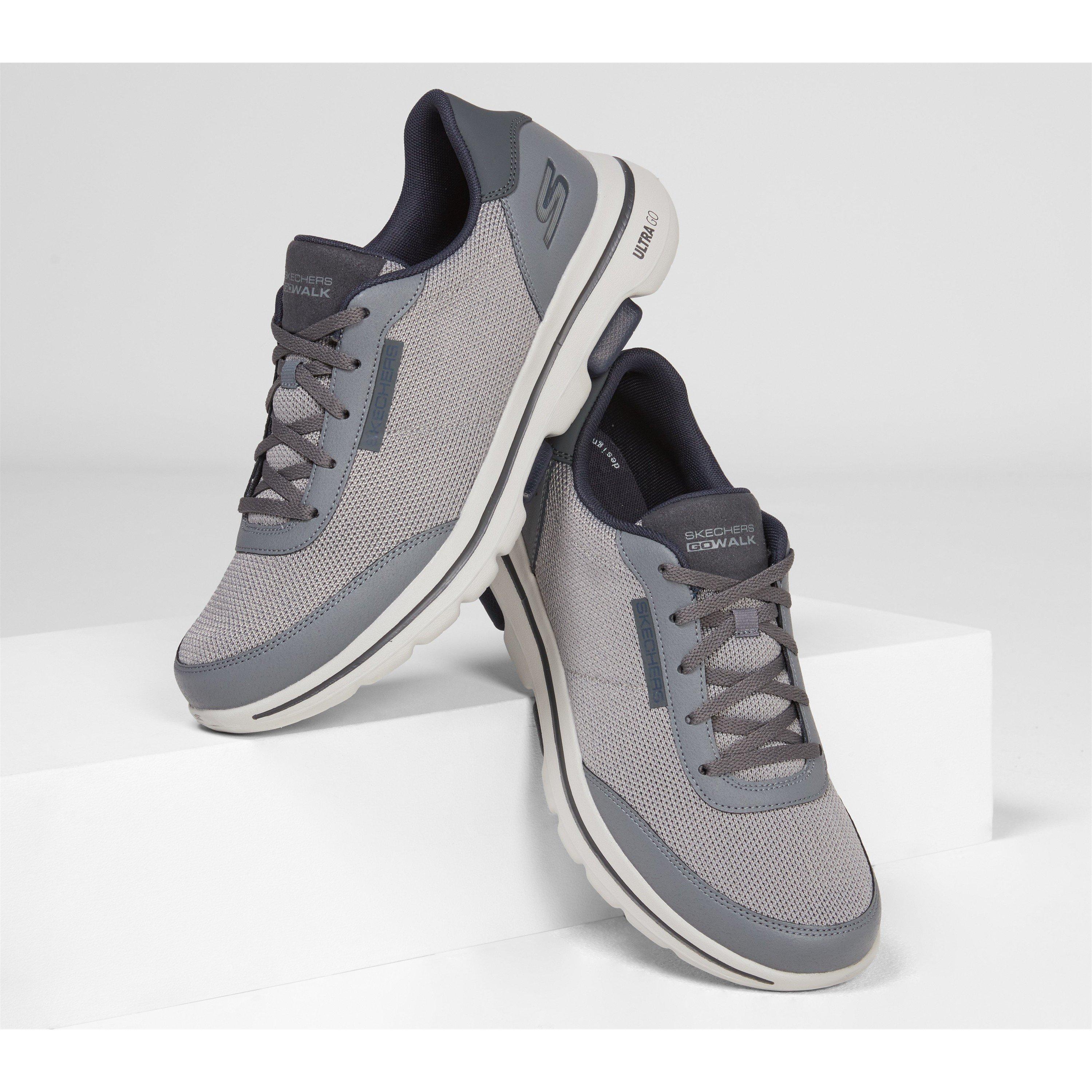 Grey/Navy - Skechers - Men's Slip On Trainers - 6