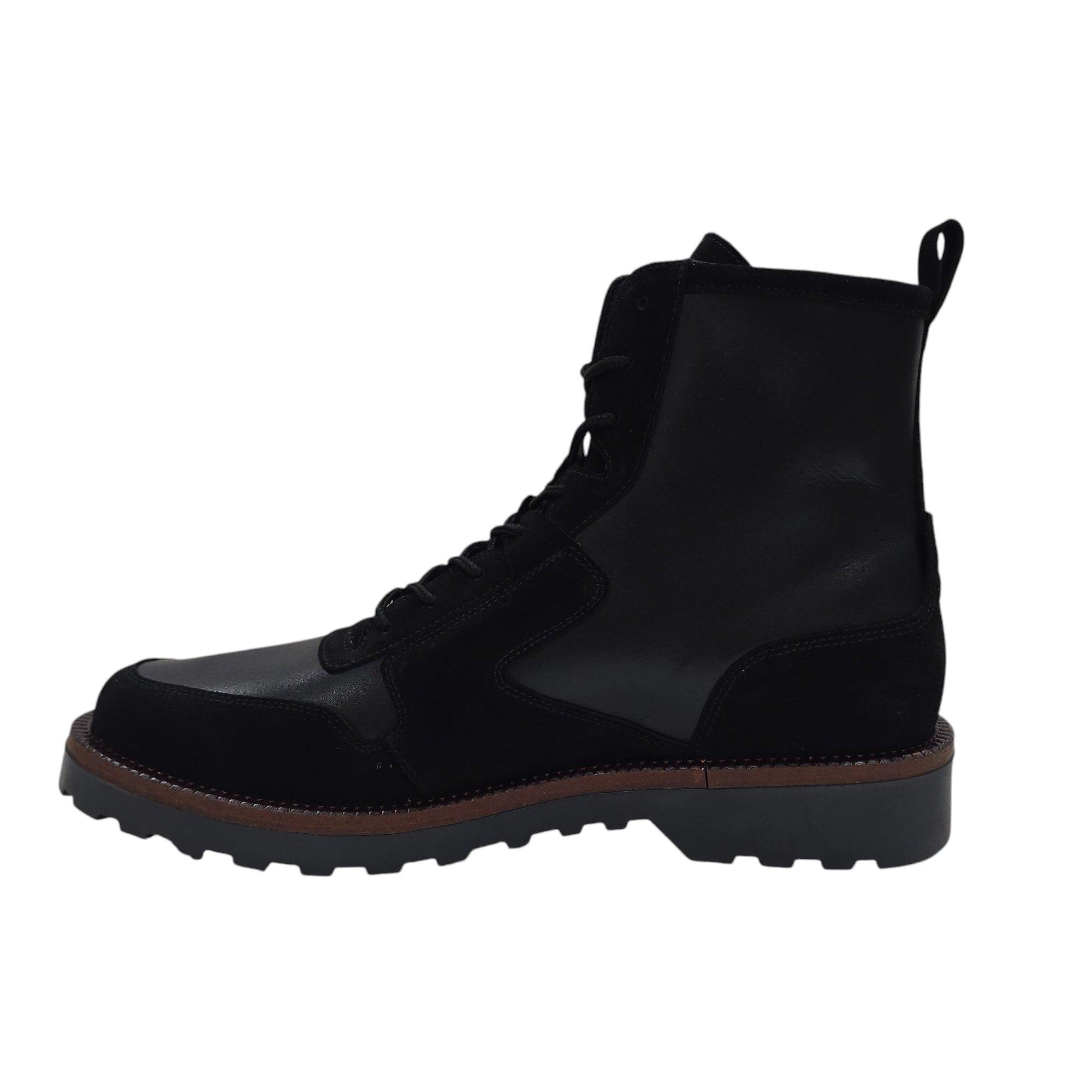 Black - Firetrap - Men's Akashi Leather Ankle Lace Up Hiker Boots - 2