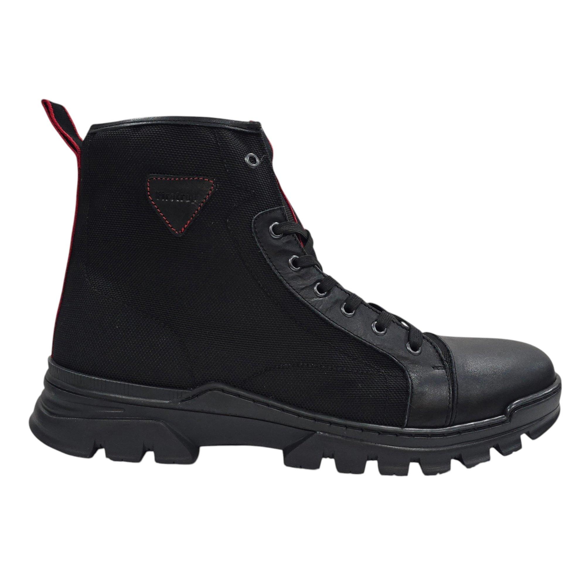 Black - Firetrap - Men's Lucas Leather Ankle Lace Up Hiker Rugged Boots - 1
