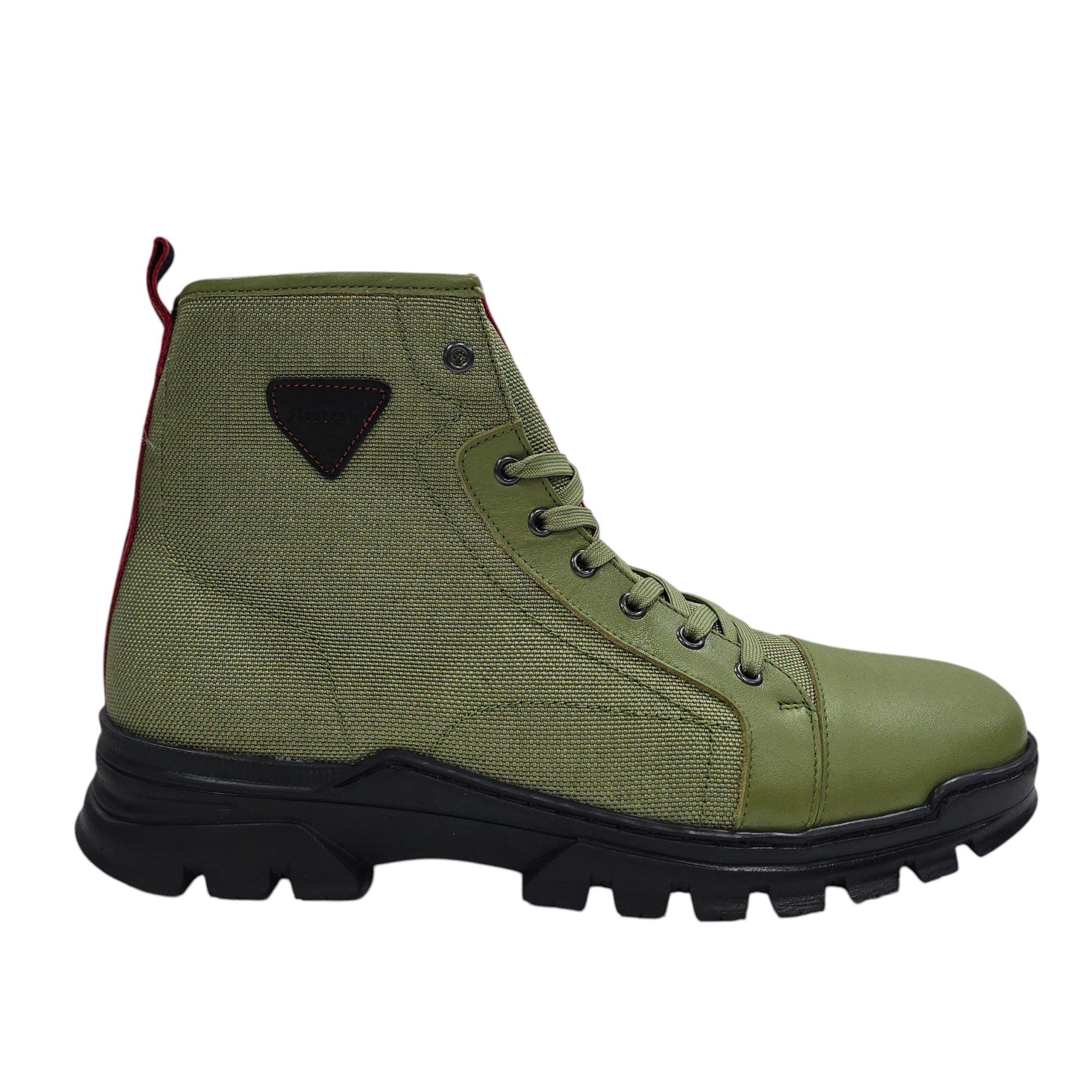 мъжко 's Lucas Leather Ankle Lace Up Hiker Rugged Boots