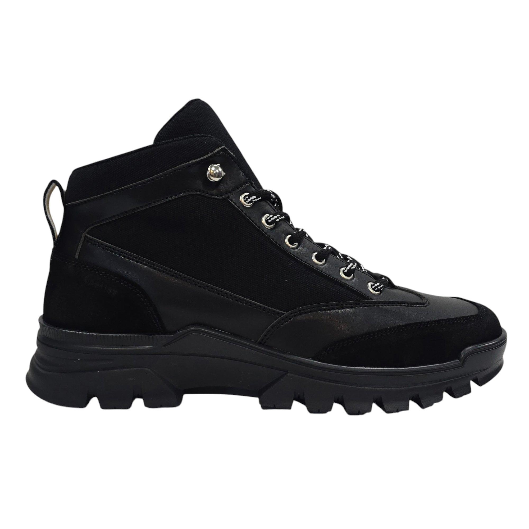 Firetrap Men's Jason Leather Lace Up Hiker Rugged Boots - Black - 11 (46)