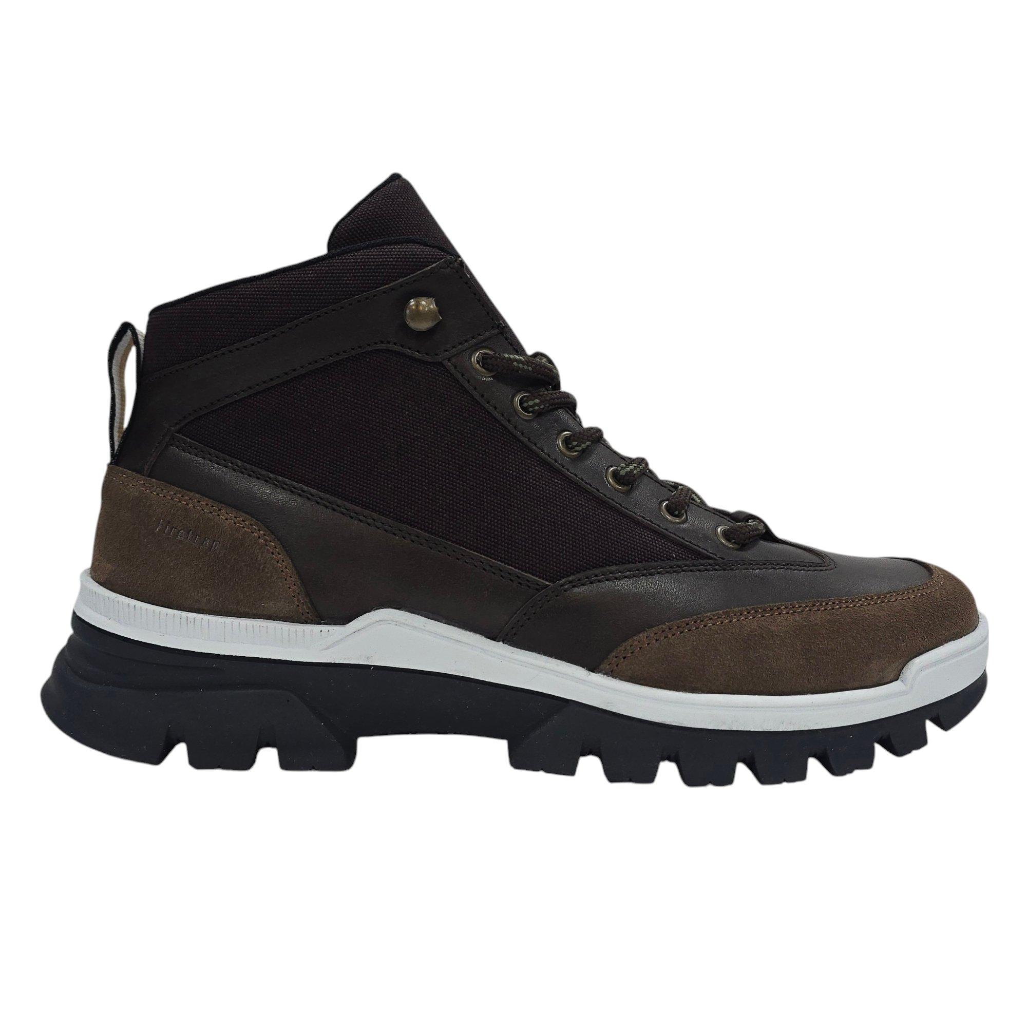 Brown - Firetrap - Men's Jason Leather Lace Up Hiker Rugged Boots - 1