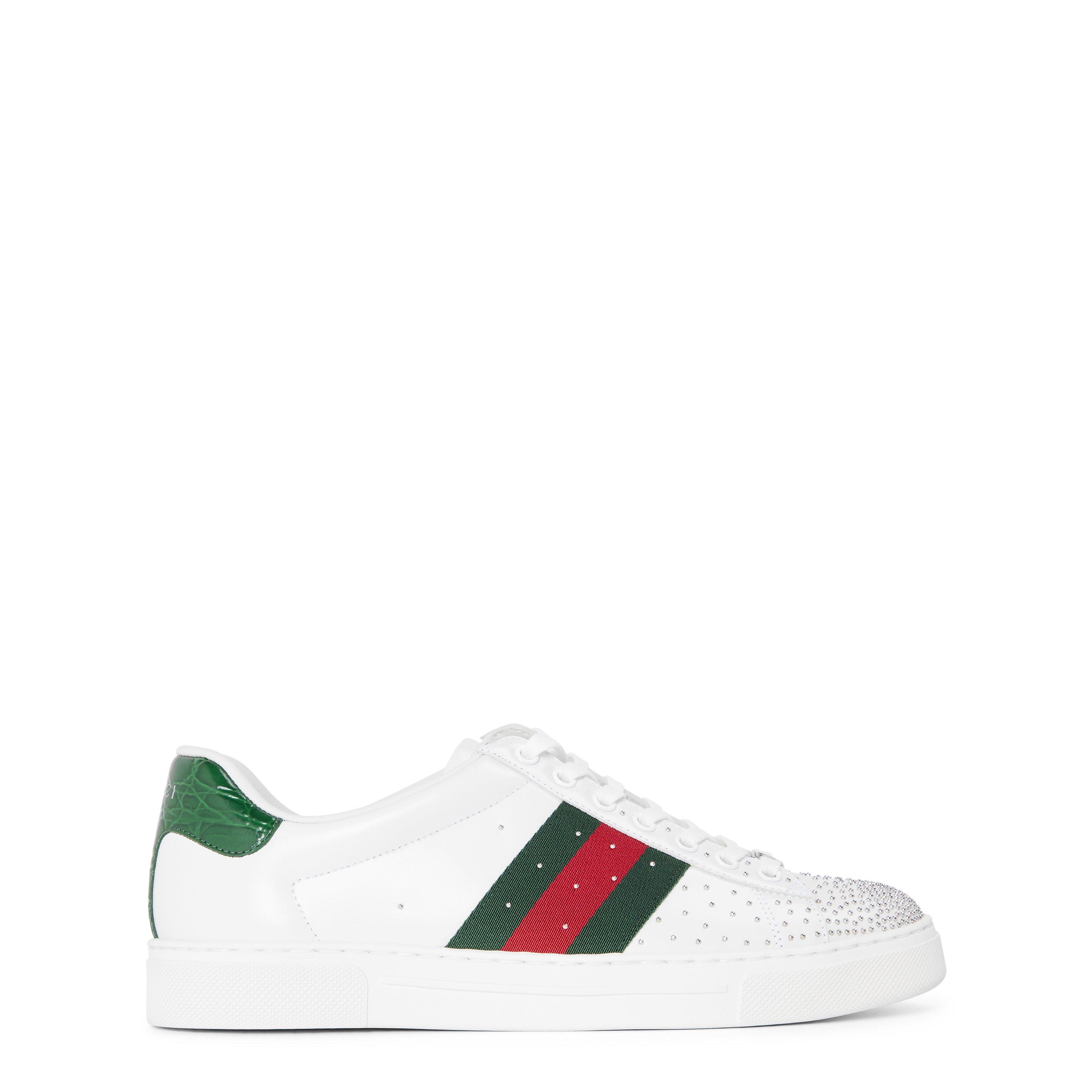 Gucci Men's New Ace Stud Loafers - White/GRG - Size 10 (44)