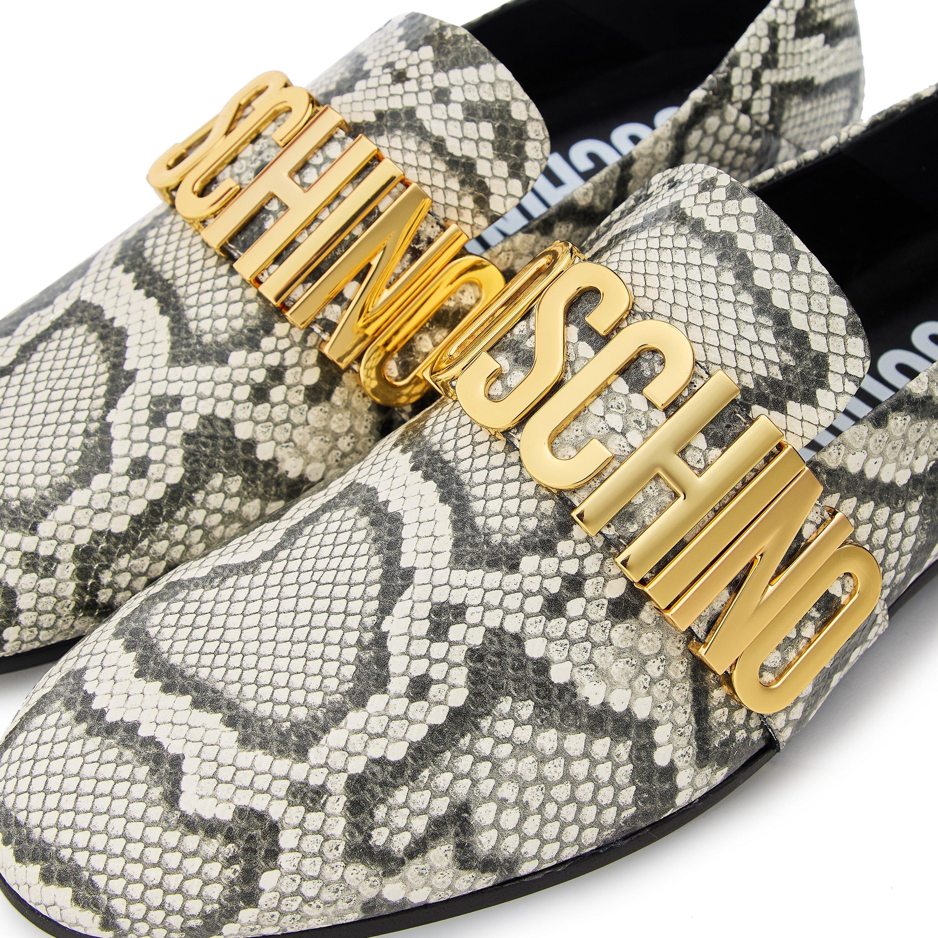 Grey - Moschino - Moschino Snake Loafr Sn99 - 3