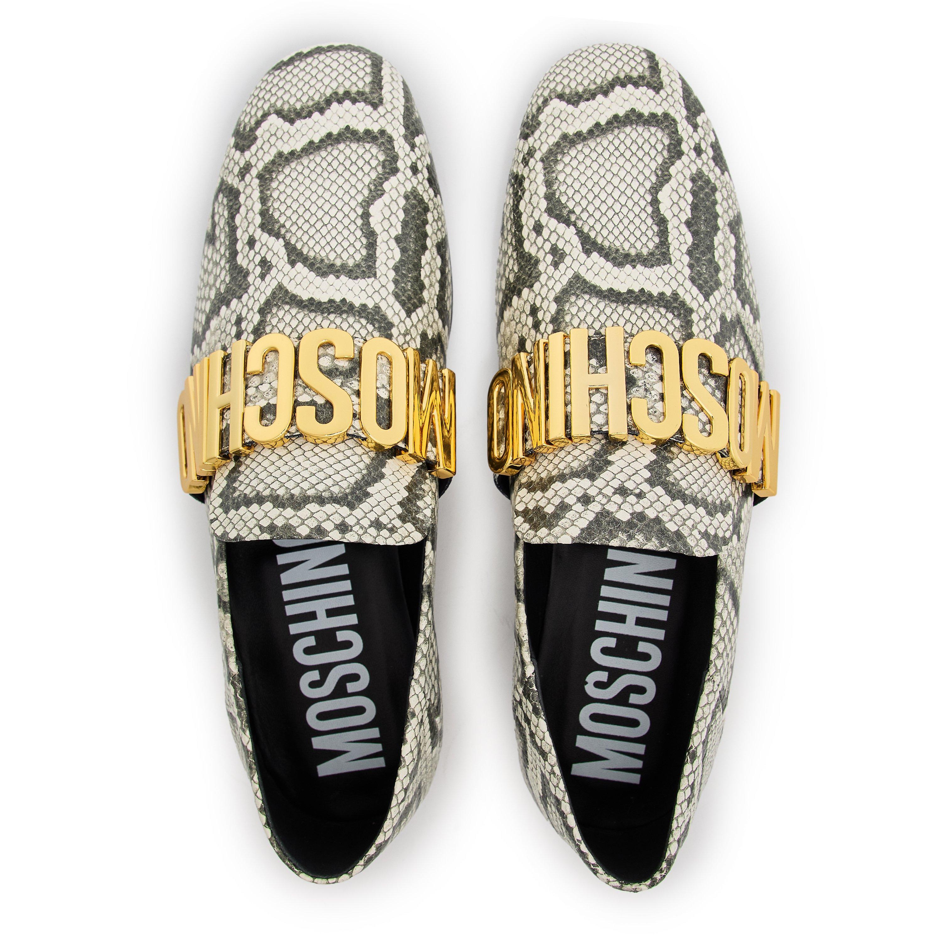Grey - Moschino - Moschino Snake Loafr Sn99 - 4