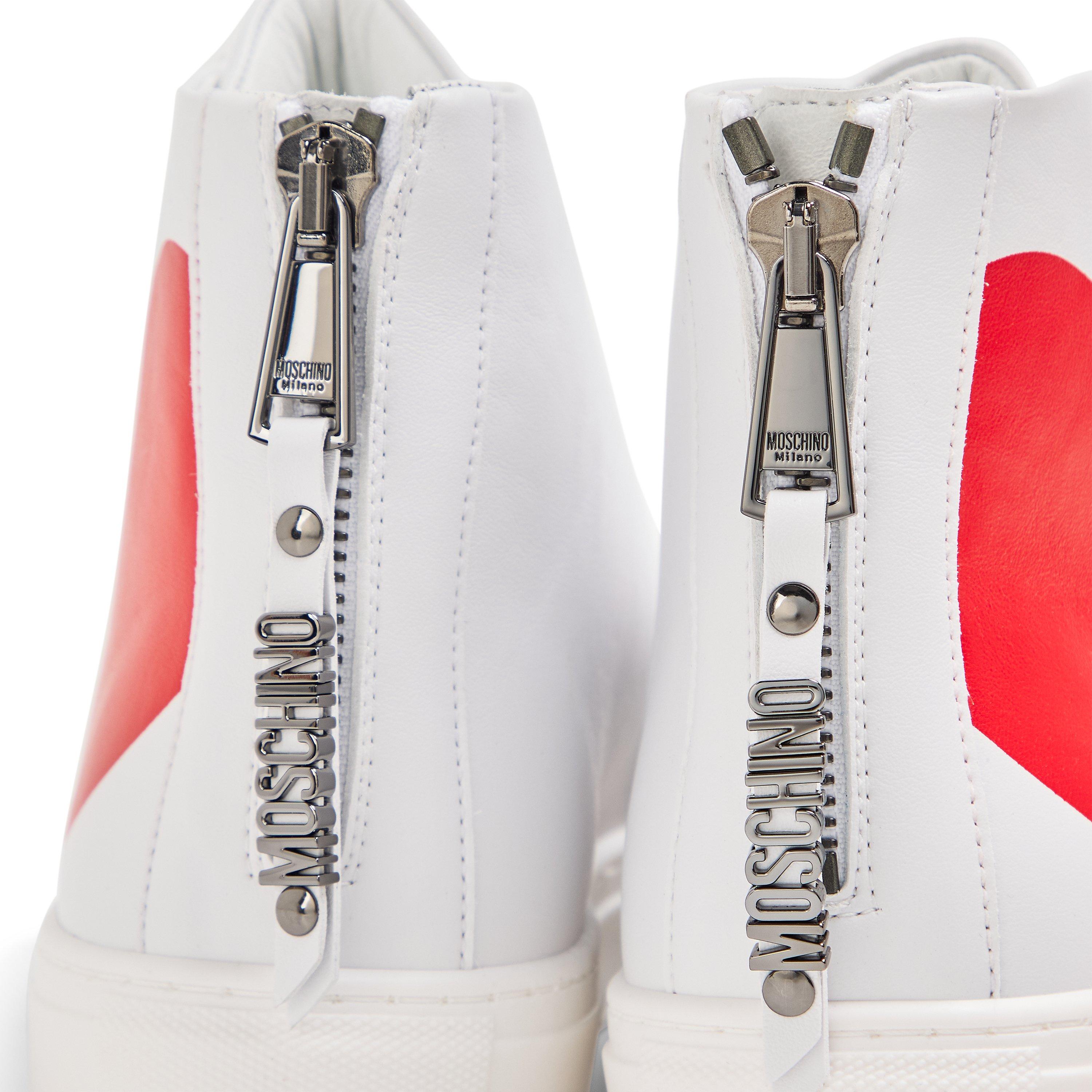 White - Moschino - Men's Court Trainers - 3