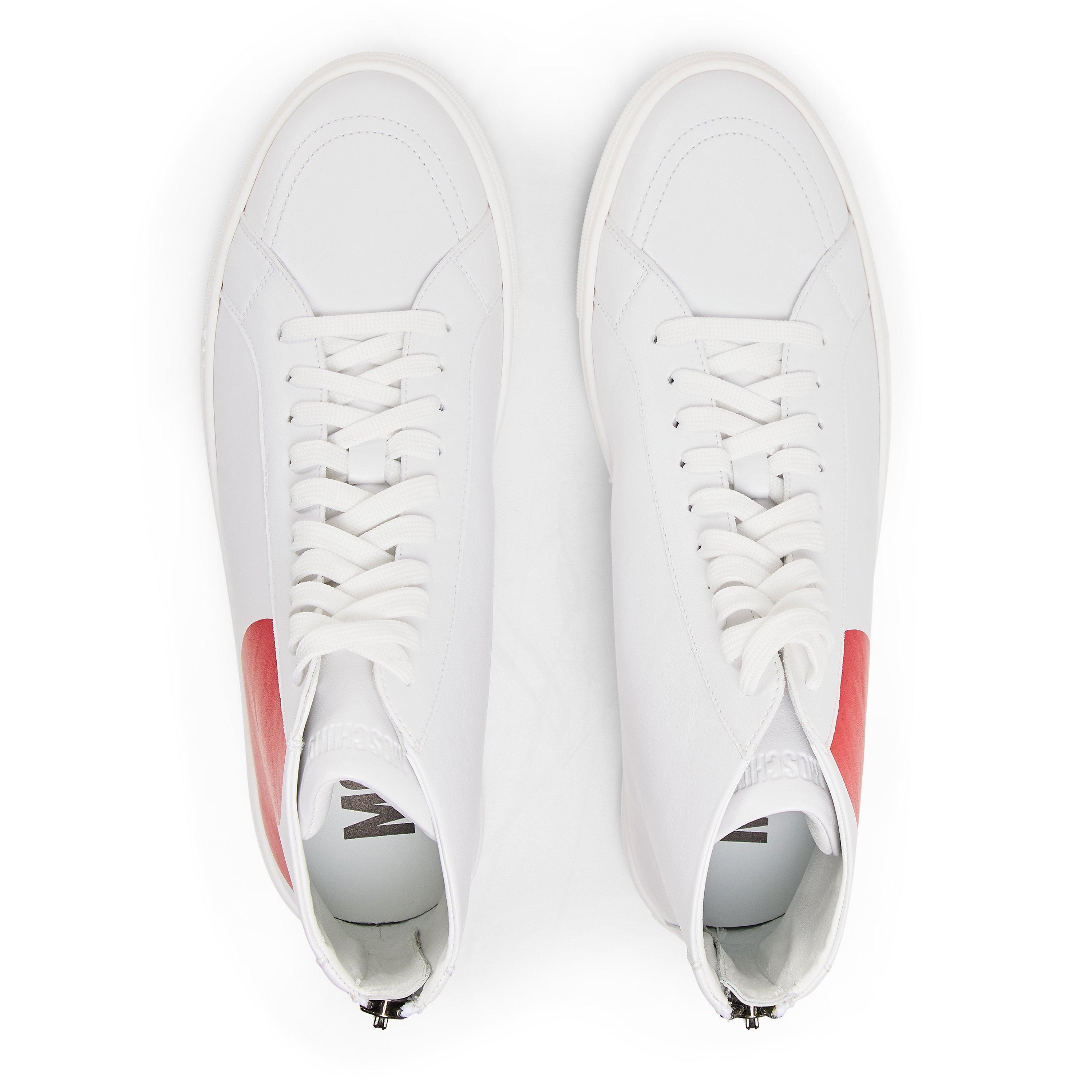 White - Moschino - Men's Court Trainers - 4