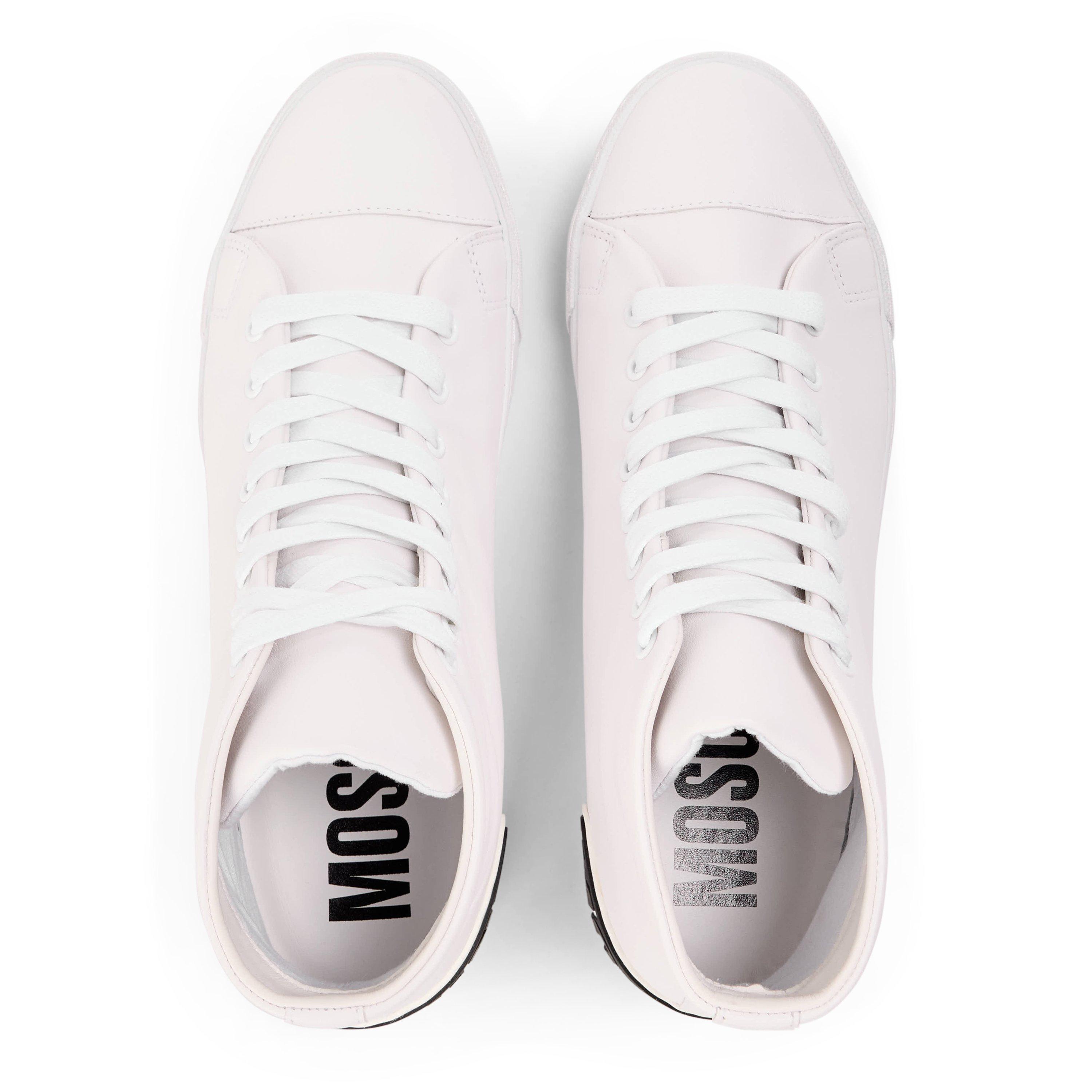 White - Moschino - Men's Court Trainers - 4