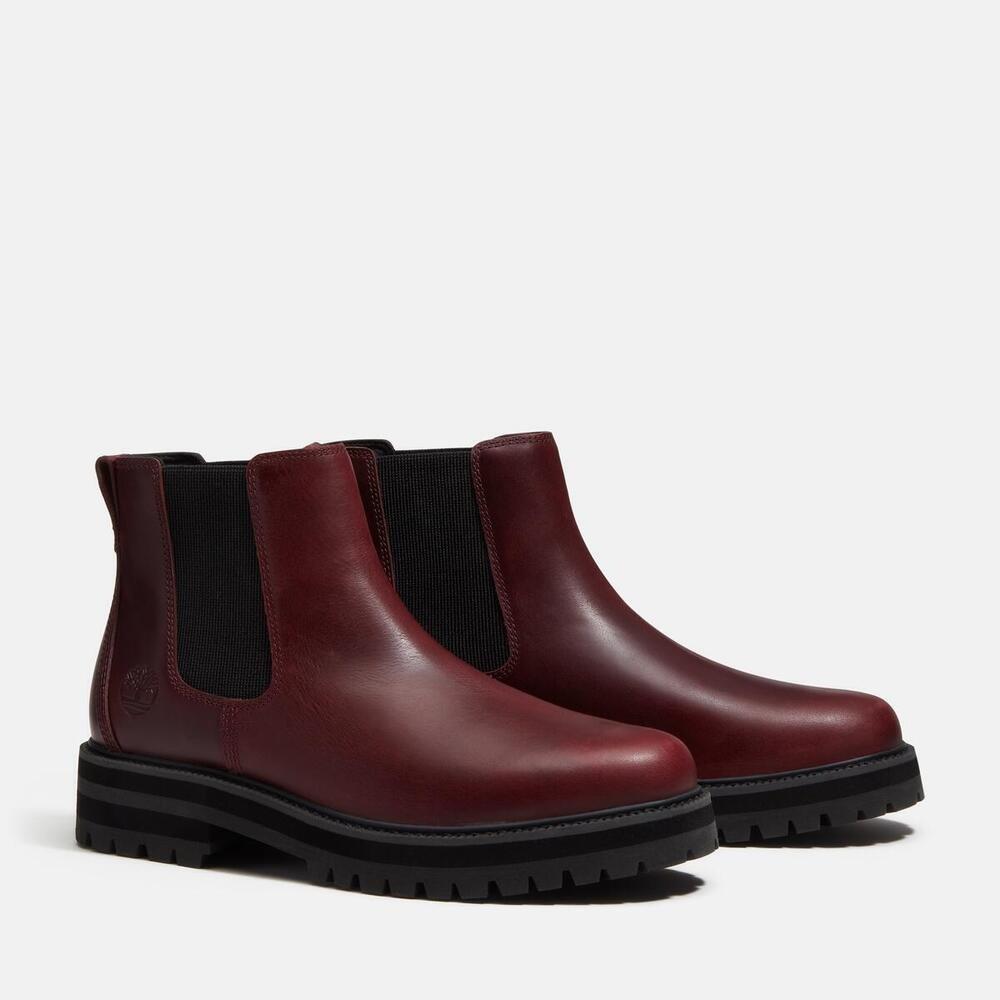 Burgundy Grain - Timberland - Men's Britton Road Leather Chelsea Boots - 4