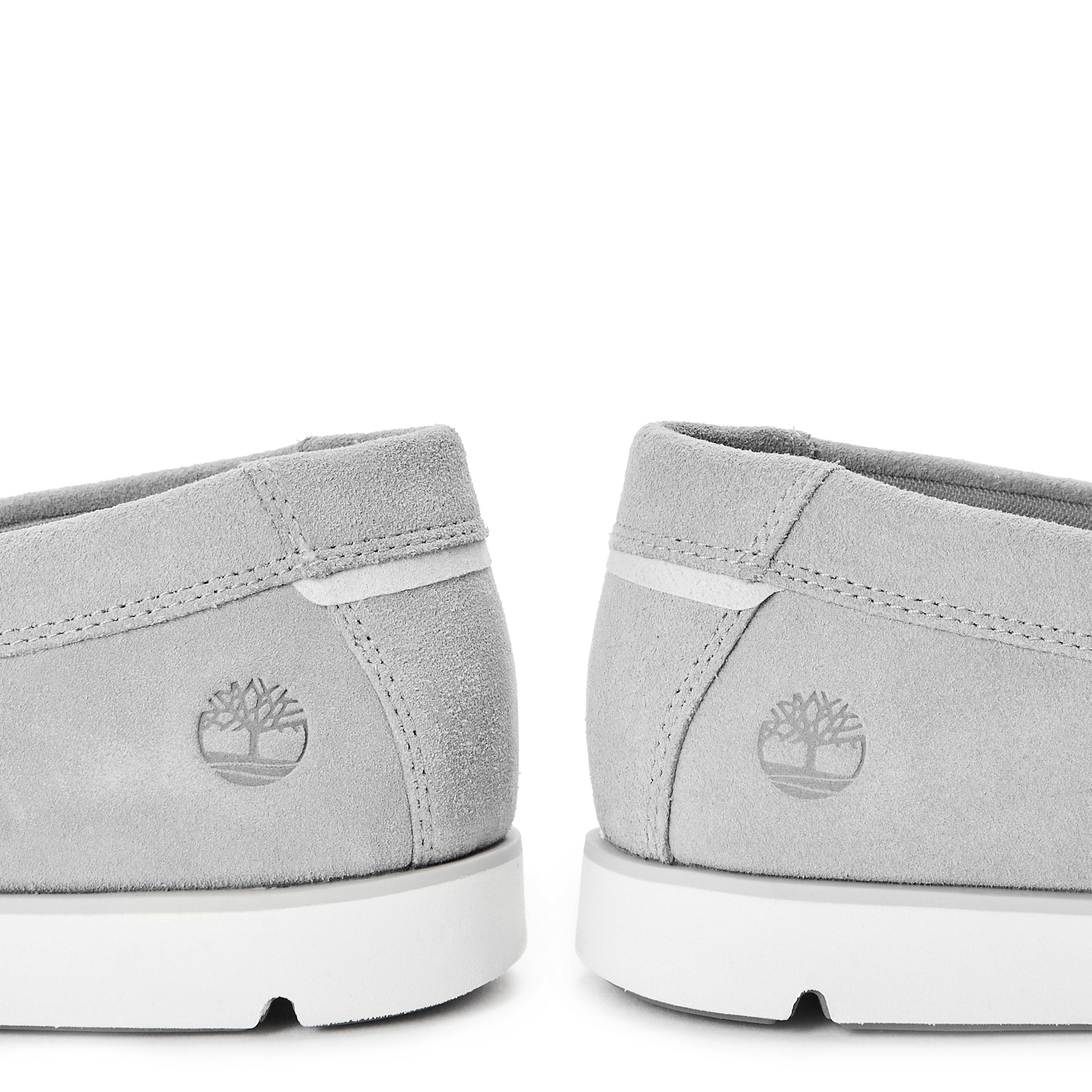 Light Gry Suede - Timberland - Men's Grafton Bay Lace Up Dark Blue Boat Shoes - 3