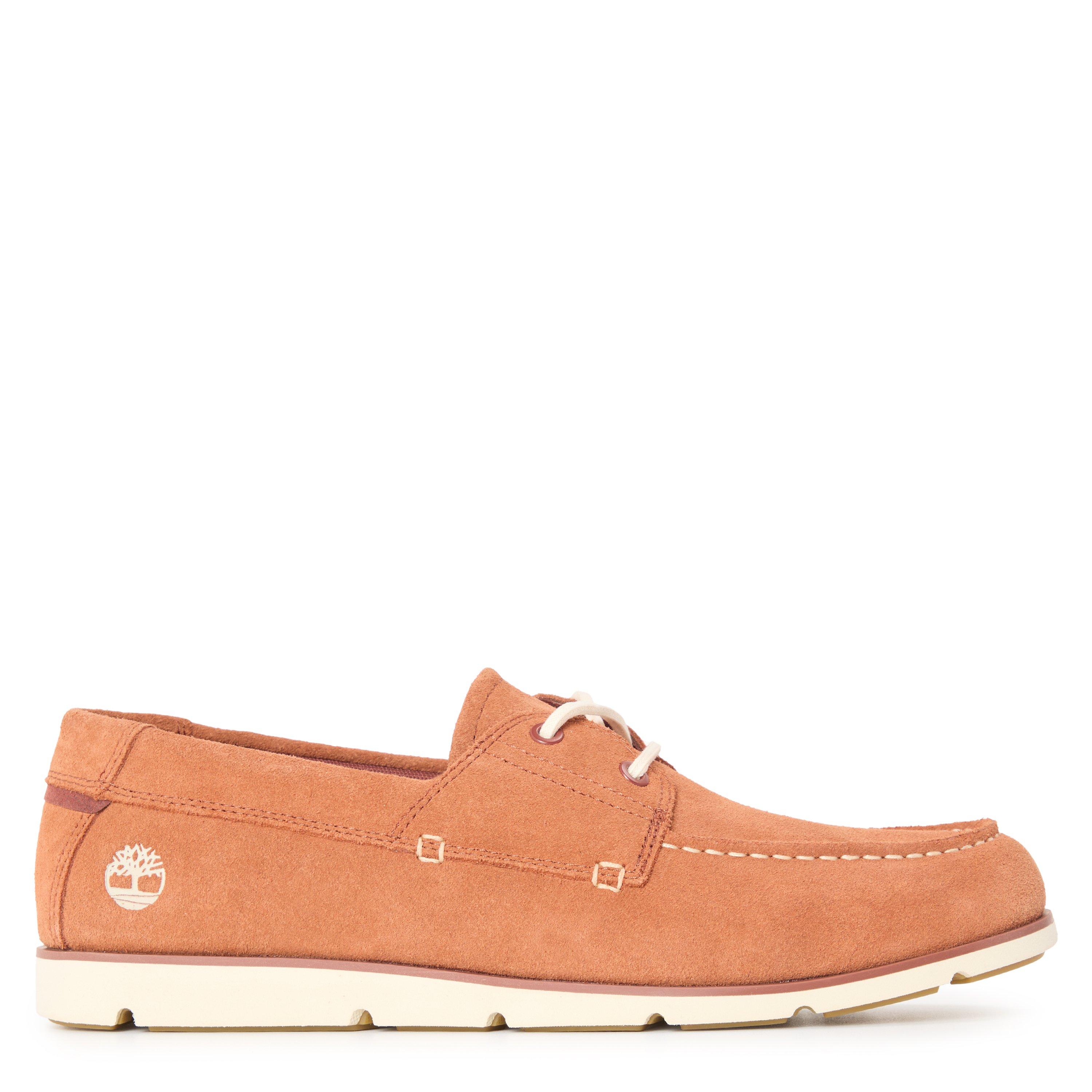 Rust Suede - Timberland - Men's Grafton Bay Lace Up Dark Blue Boat Shoes - 1