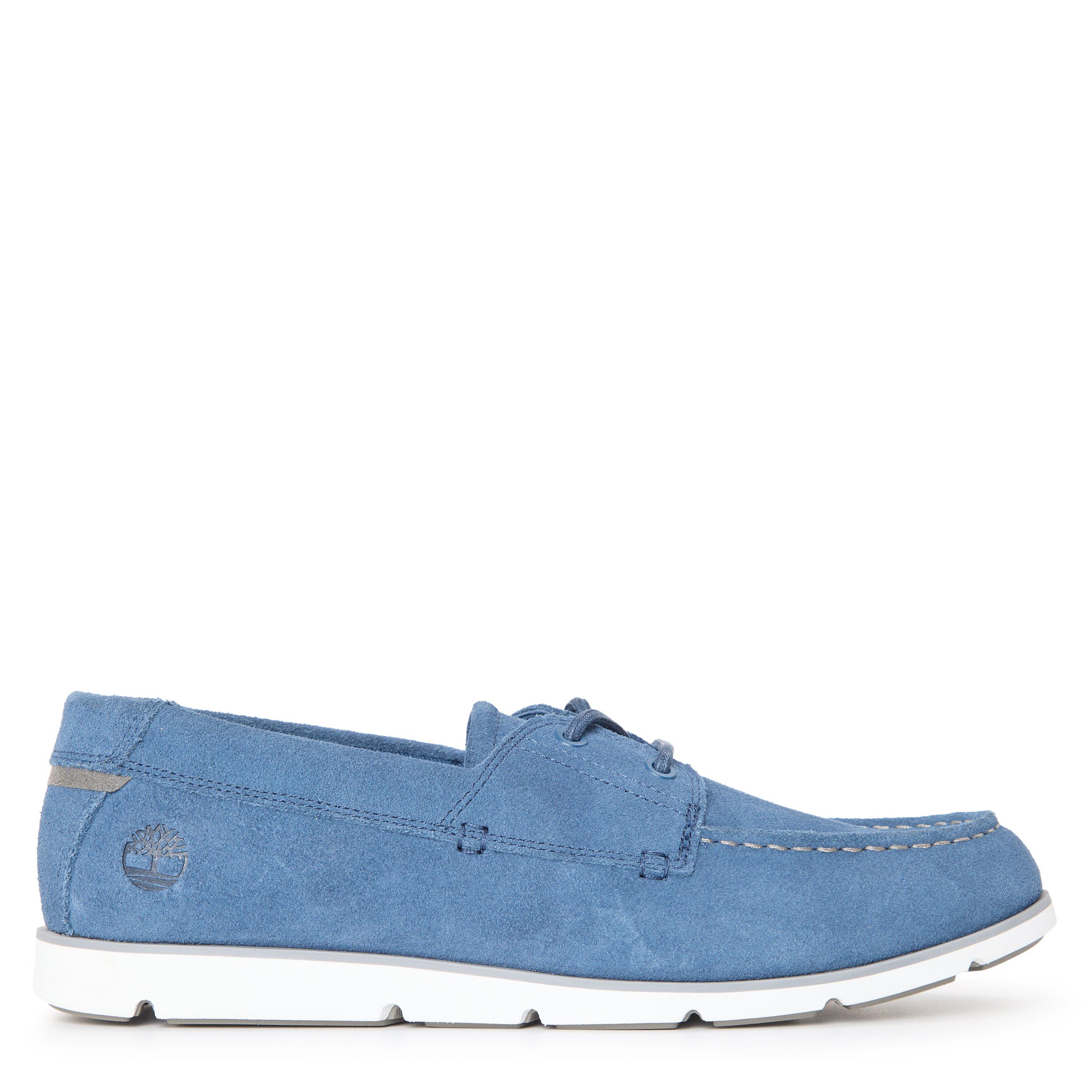 Timberland Men's Grafton Bay Lace Up Dark Blue Boat Shoes - Dark Blue Suede - 9.5 (44)