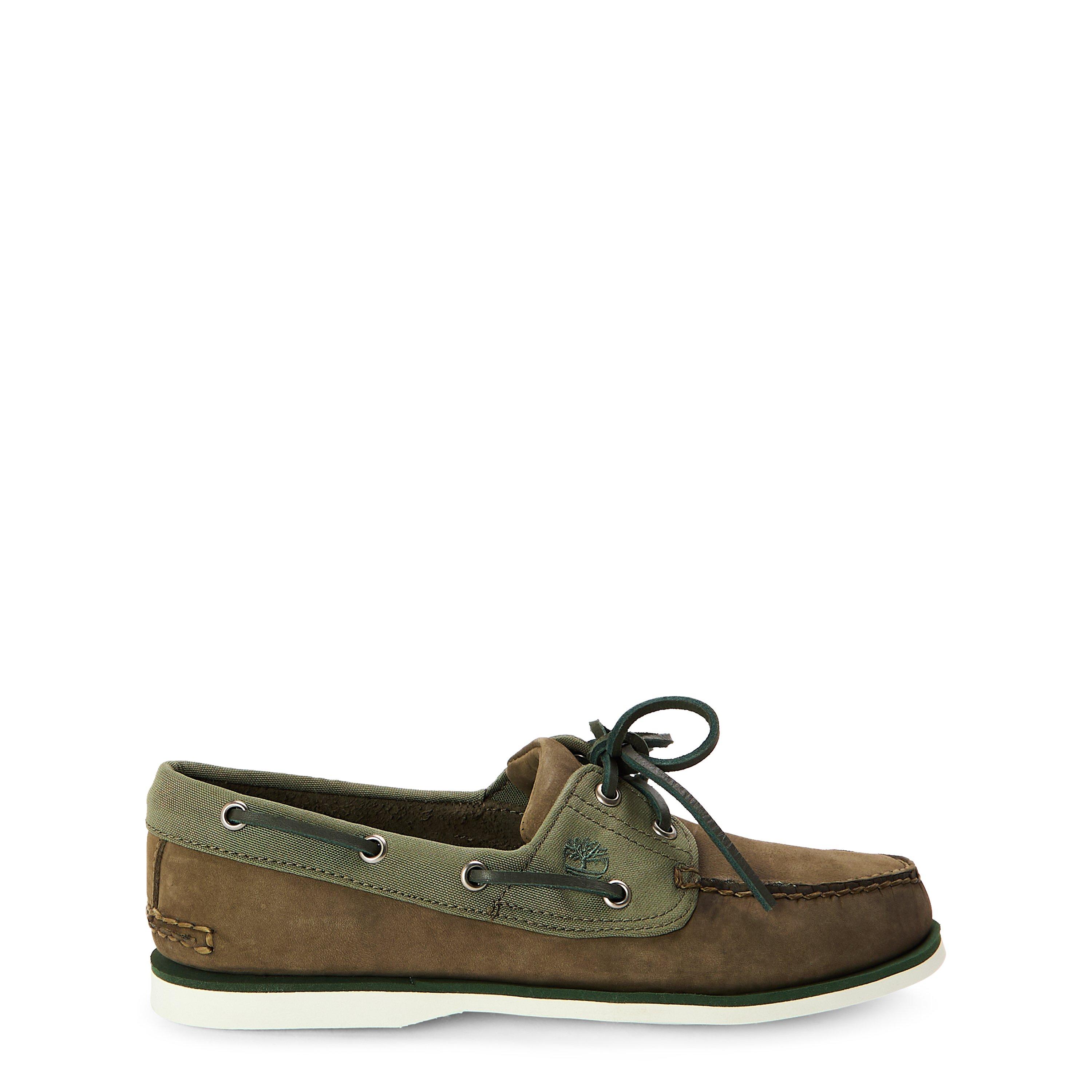 Timberland Men's Boat Shoe Dark Green Boat Shoes - Dark Grn Nubuck - 7.5 (41.5)