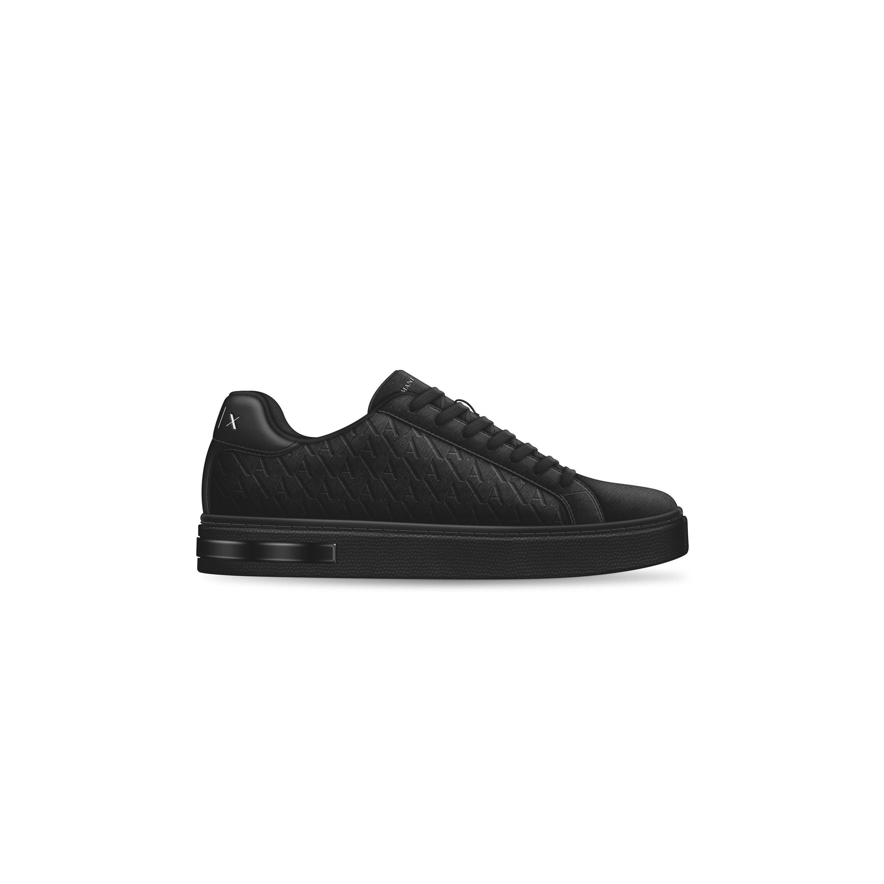 Armani Exchange Men's Sneaker - Black+Black - 8.5 (42.5)