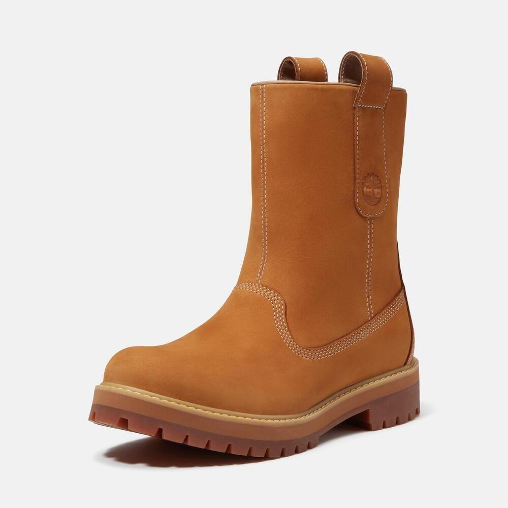 Wheat NB - Timberland - Men's Leather Pull-On Hiker Boots - 5