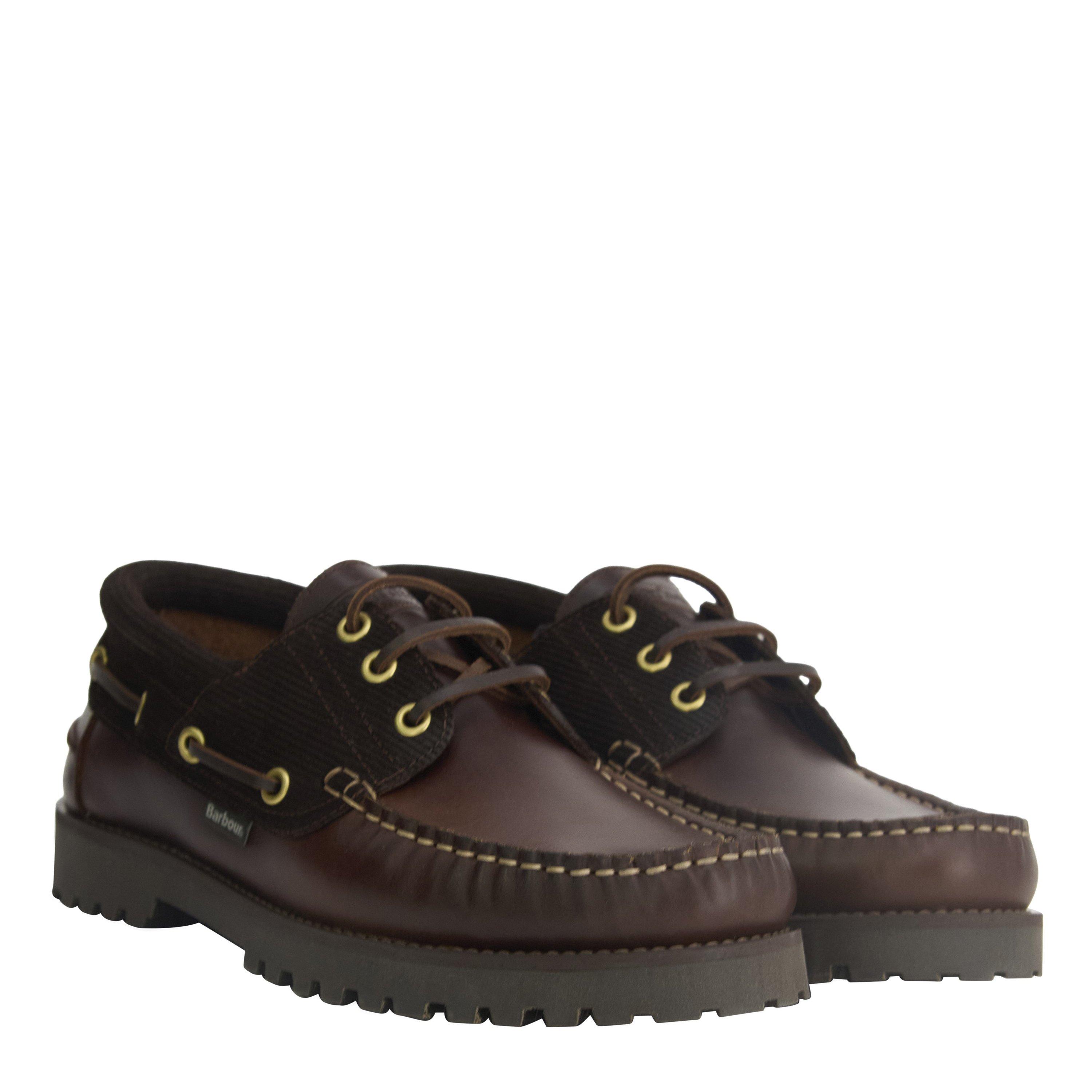 Barbour Men's B.li Deck Leather Boat Shoes - Dk Brown Cord - 7 (41)