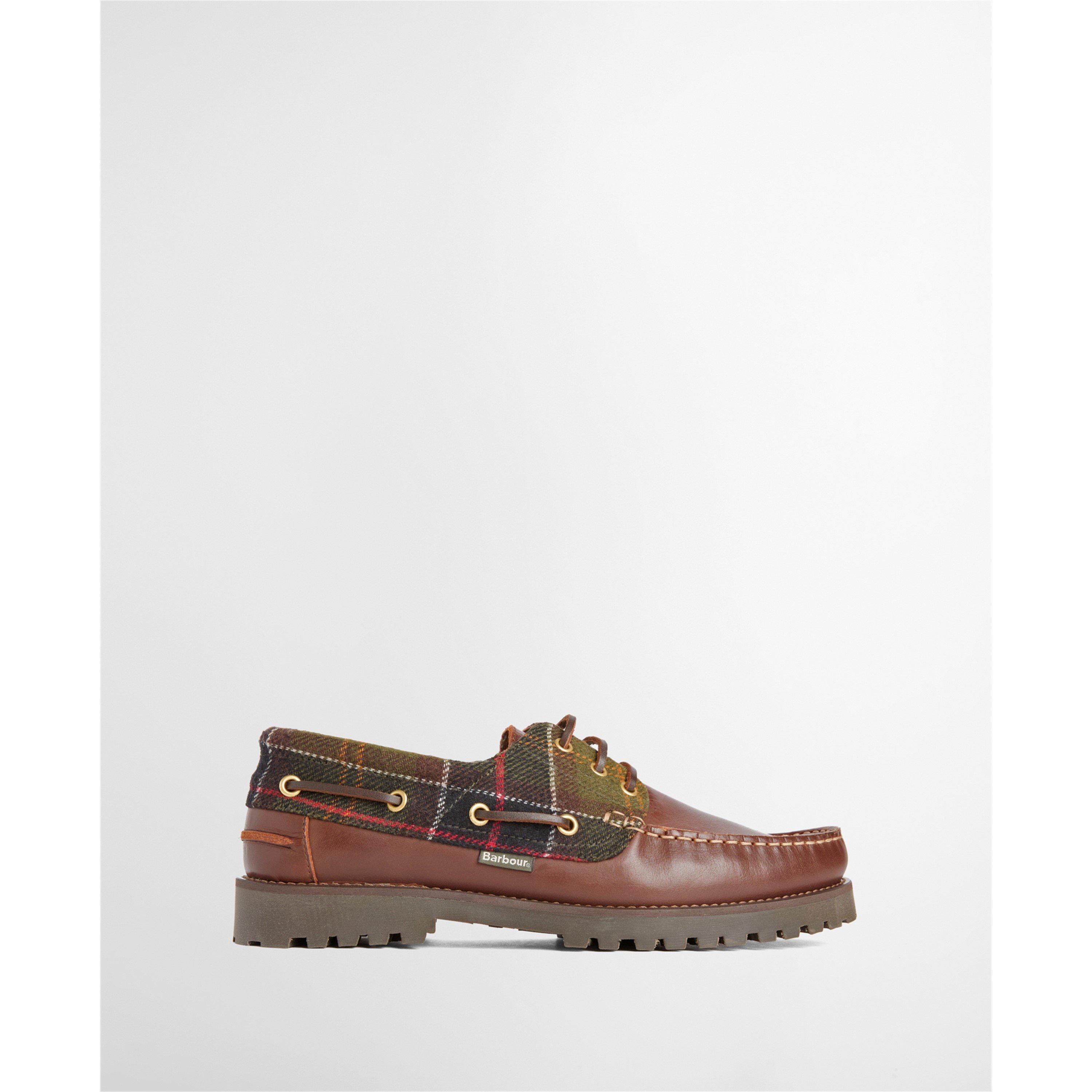 Barbour Men's B.li Deck Leather Boat Shoes - Brown Tartan - 11 (45)