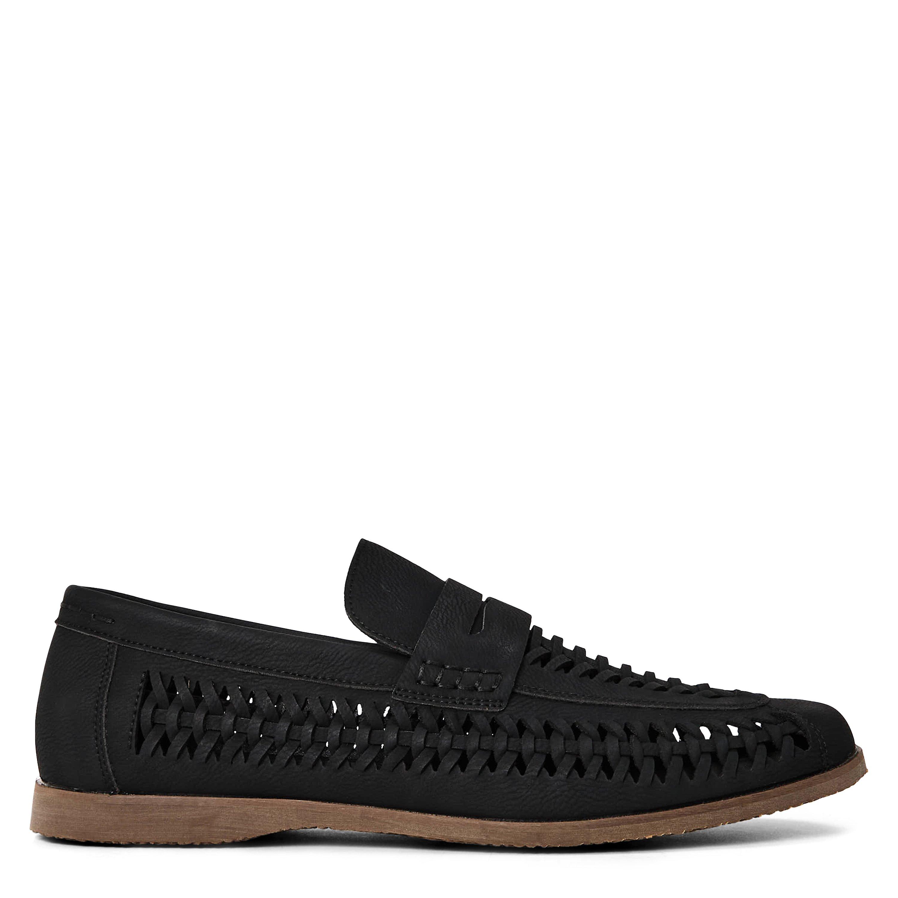 Grain PU noir - Wheres That From - Men's Weave Slip On Loafers - 1