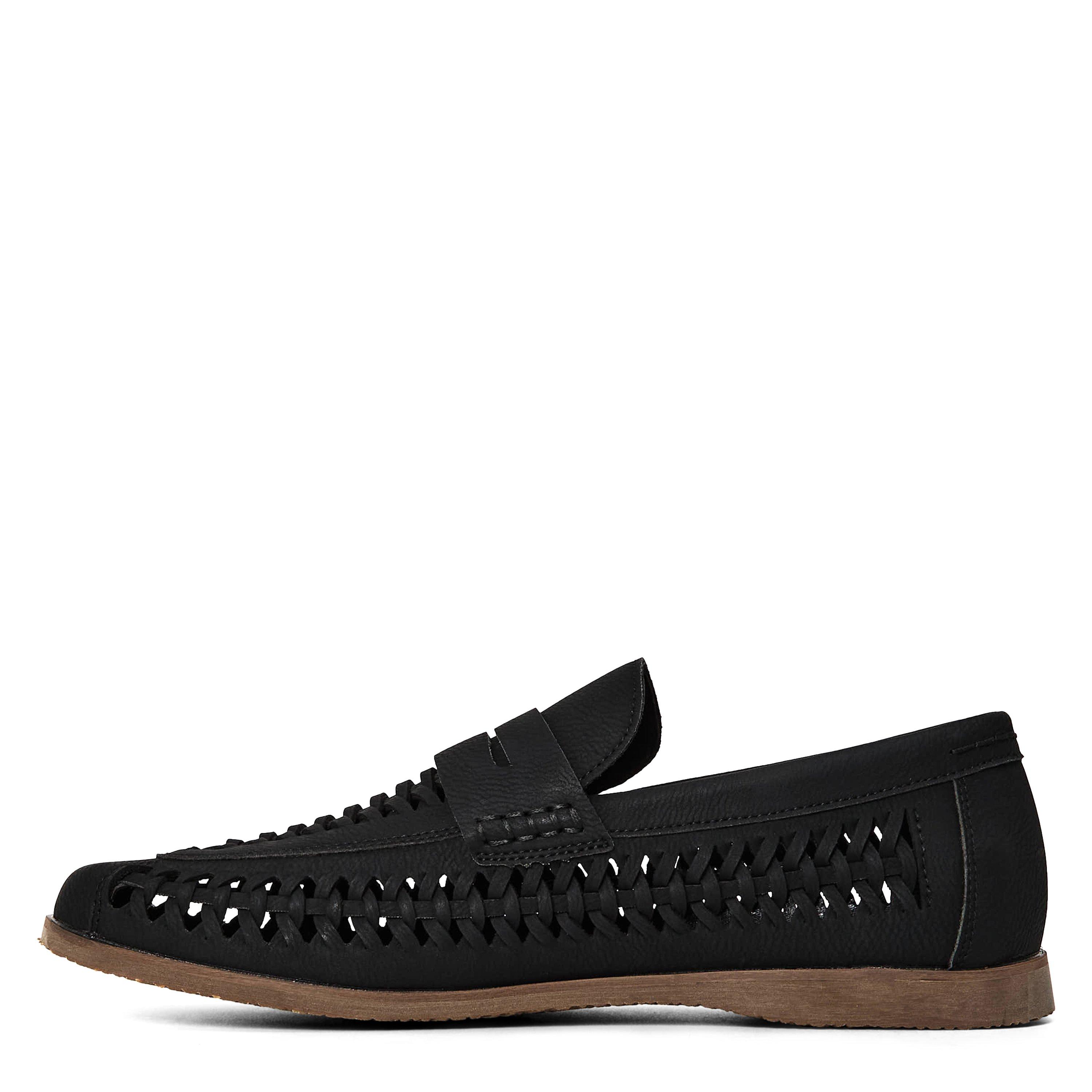 Grain PU noir - Wheres That From - Men's Weave Slip On Loafers - 2