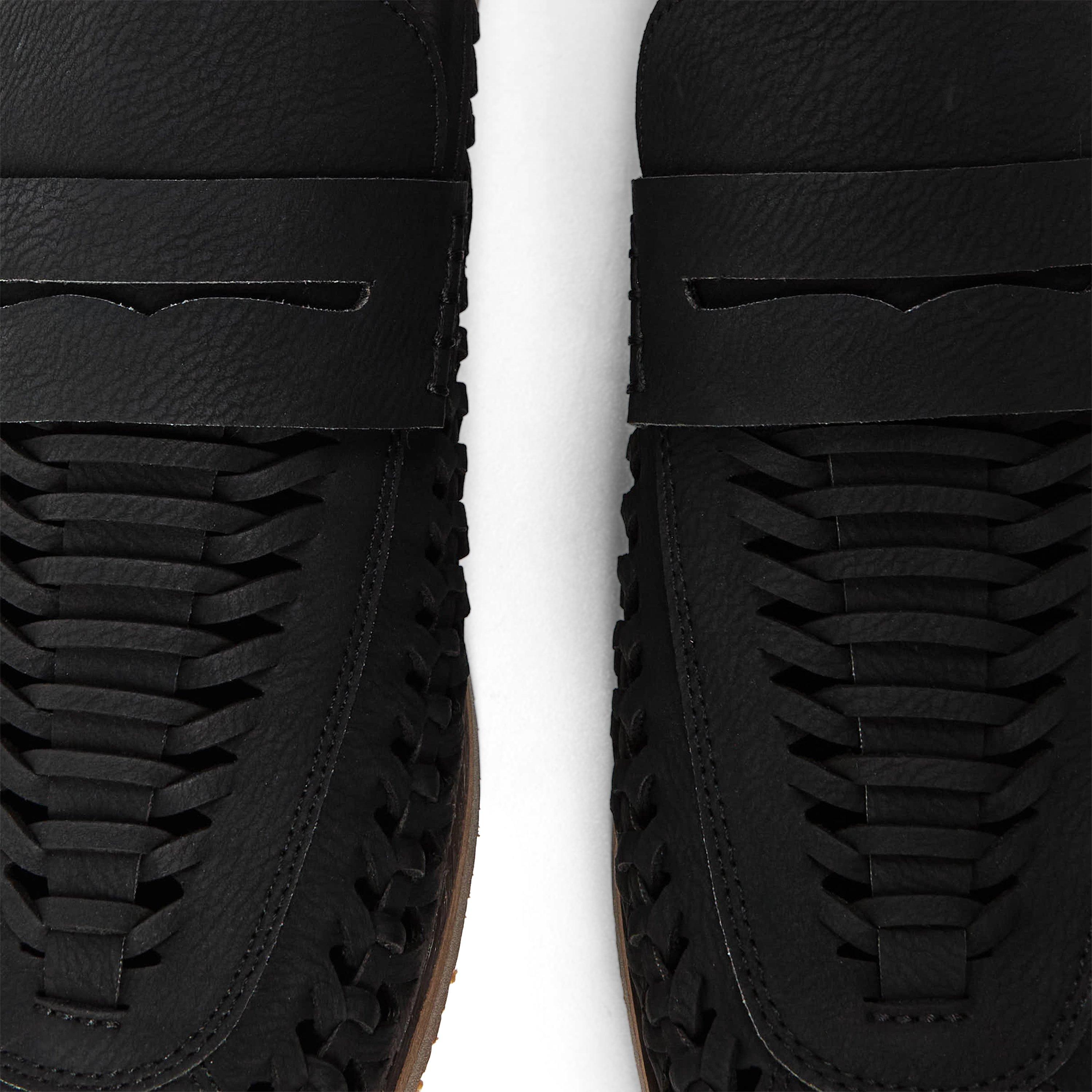 Grain PU noir - Wheres That From - Men's Weave Slip On Loafers - 3