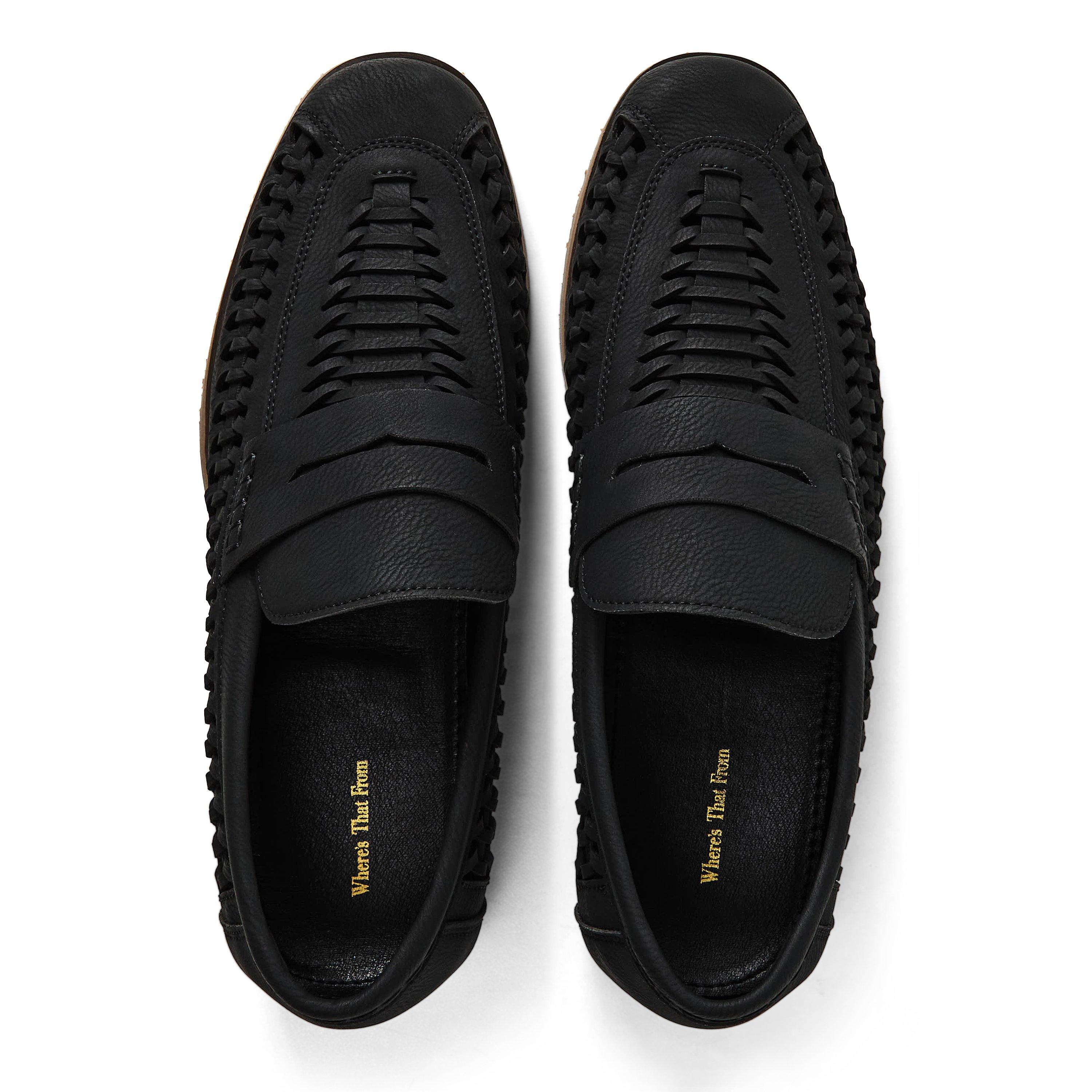 Grain PU noir - Wheres That From - Men's Weave Slip On Loafers - 4