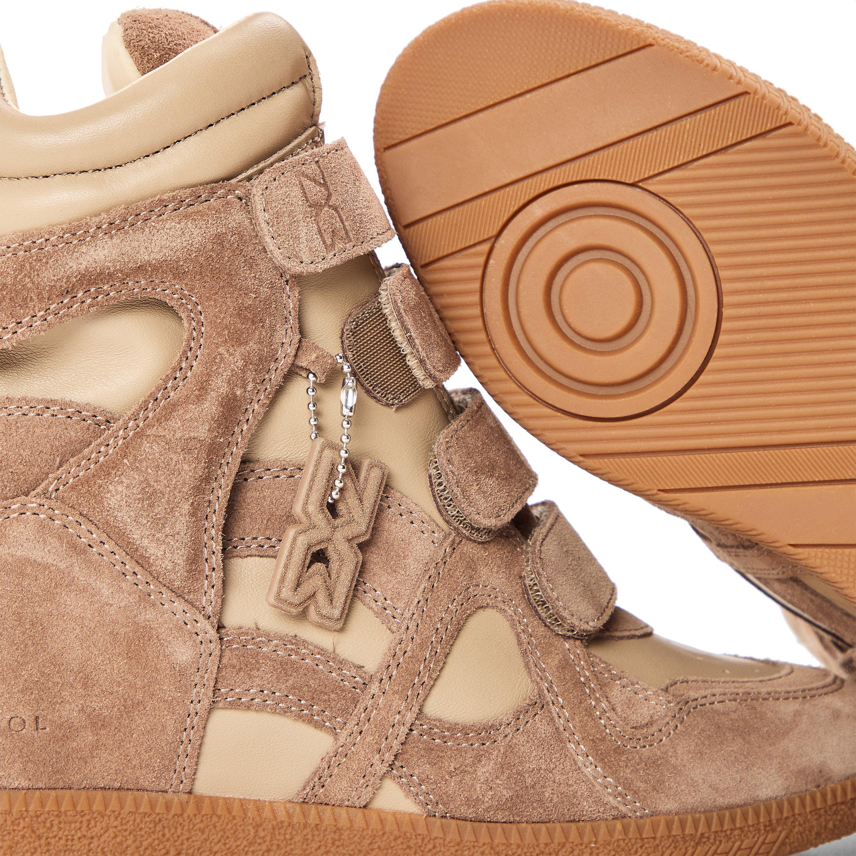 Taupe - NOKWOL - Women's Eden Wedge Trainers - 3