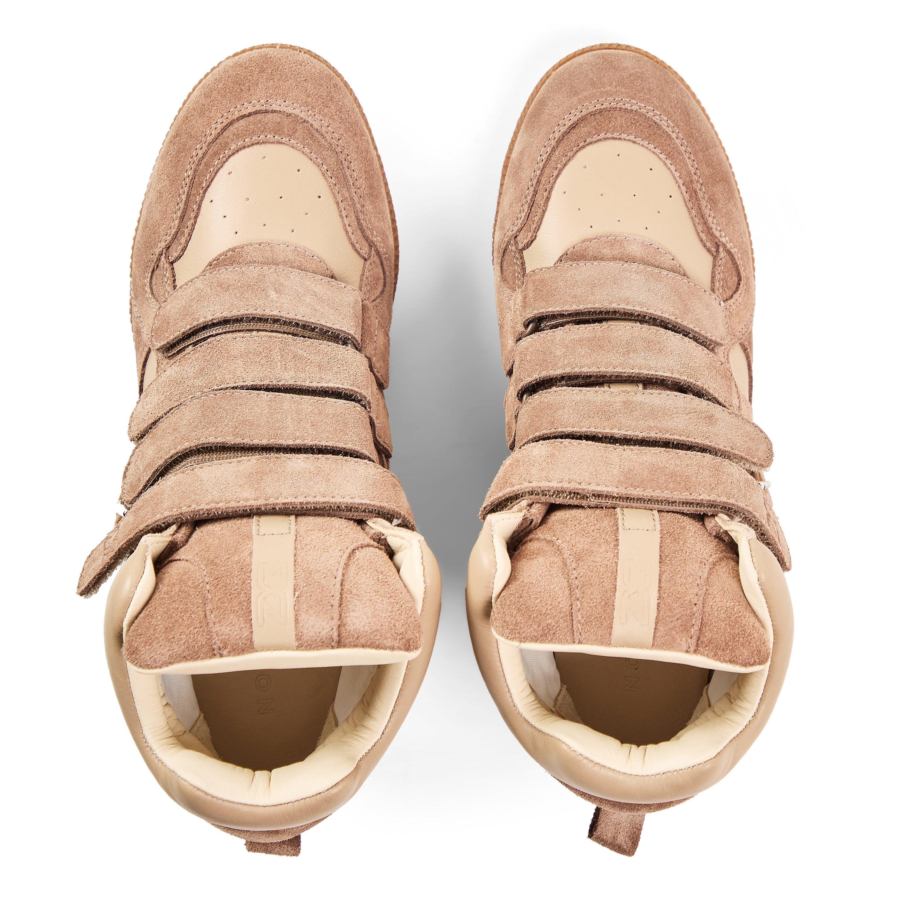 Taupe - NOKWOL - Women's Eden Wedge Trainers - 4