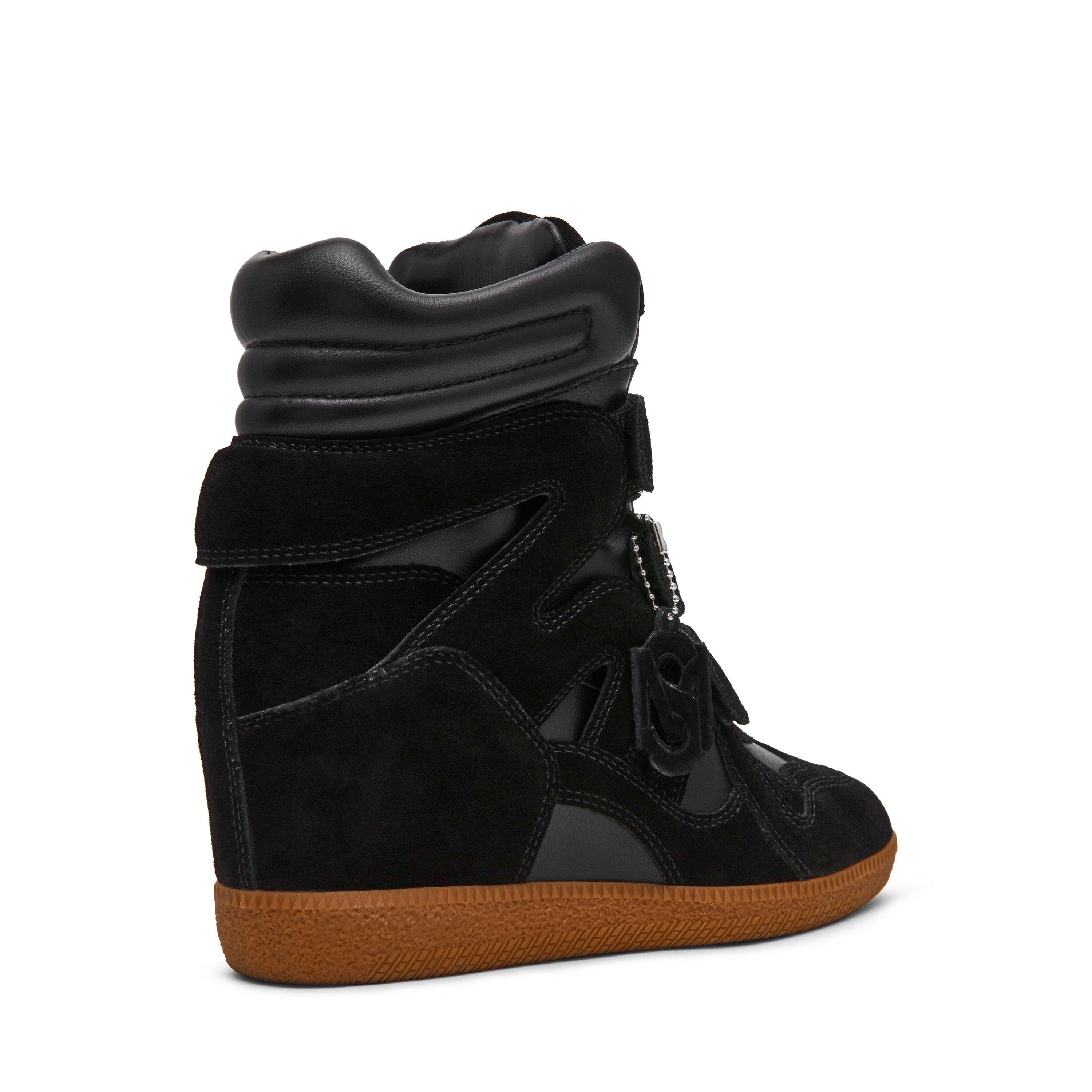 Black Sue - Steve Madden - Women's Mavis Suede Wedge Trainers - 3