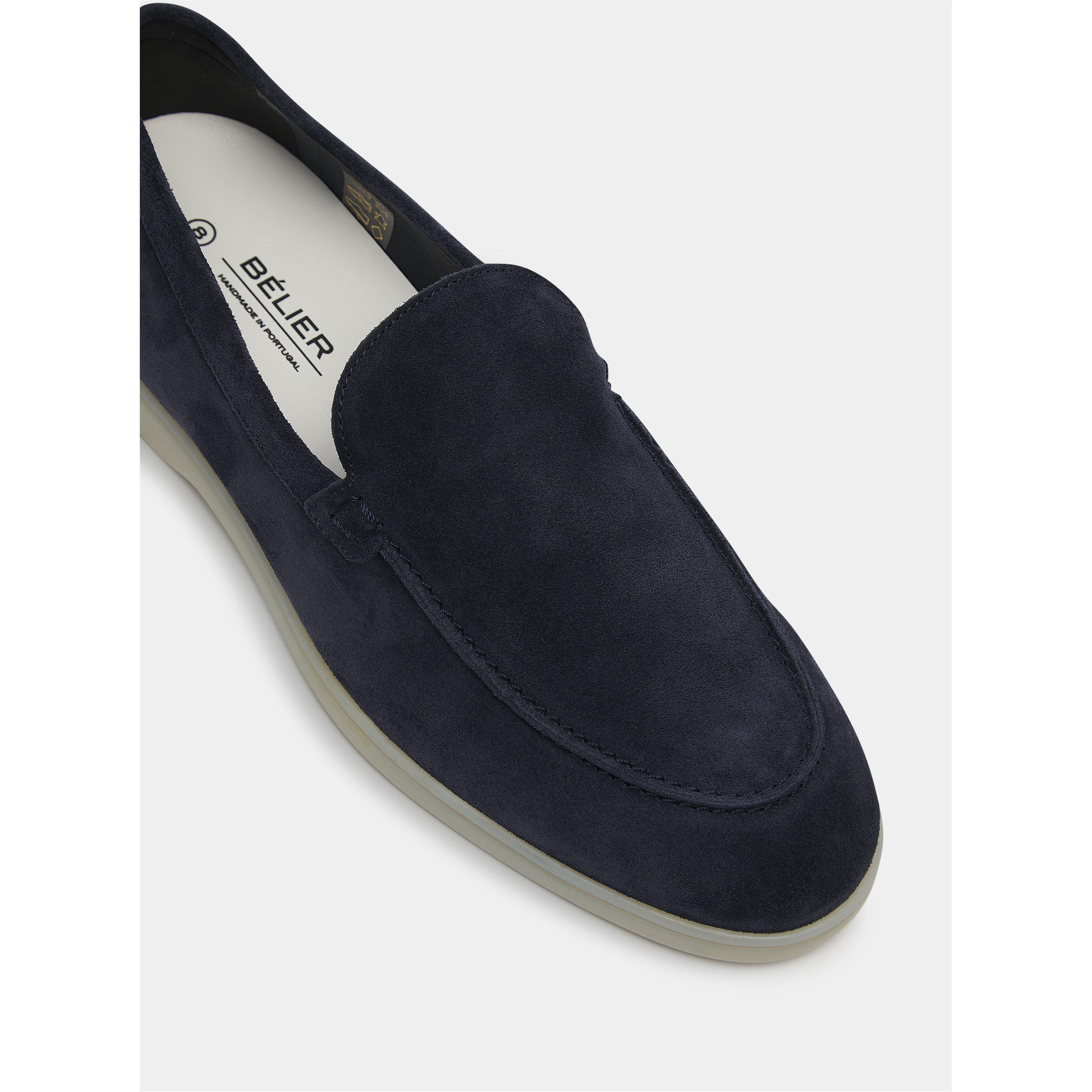 Navy - BELIER - Men's Amalfi Suede Loafers - 3