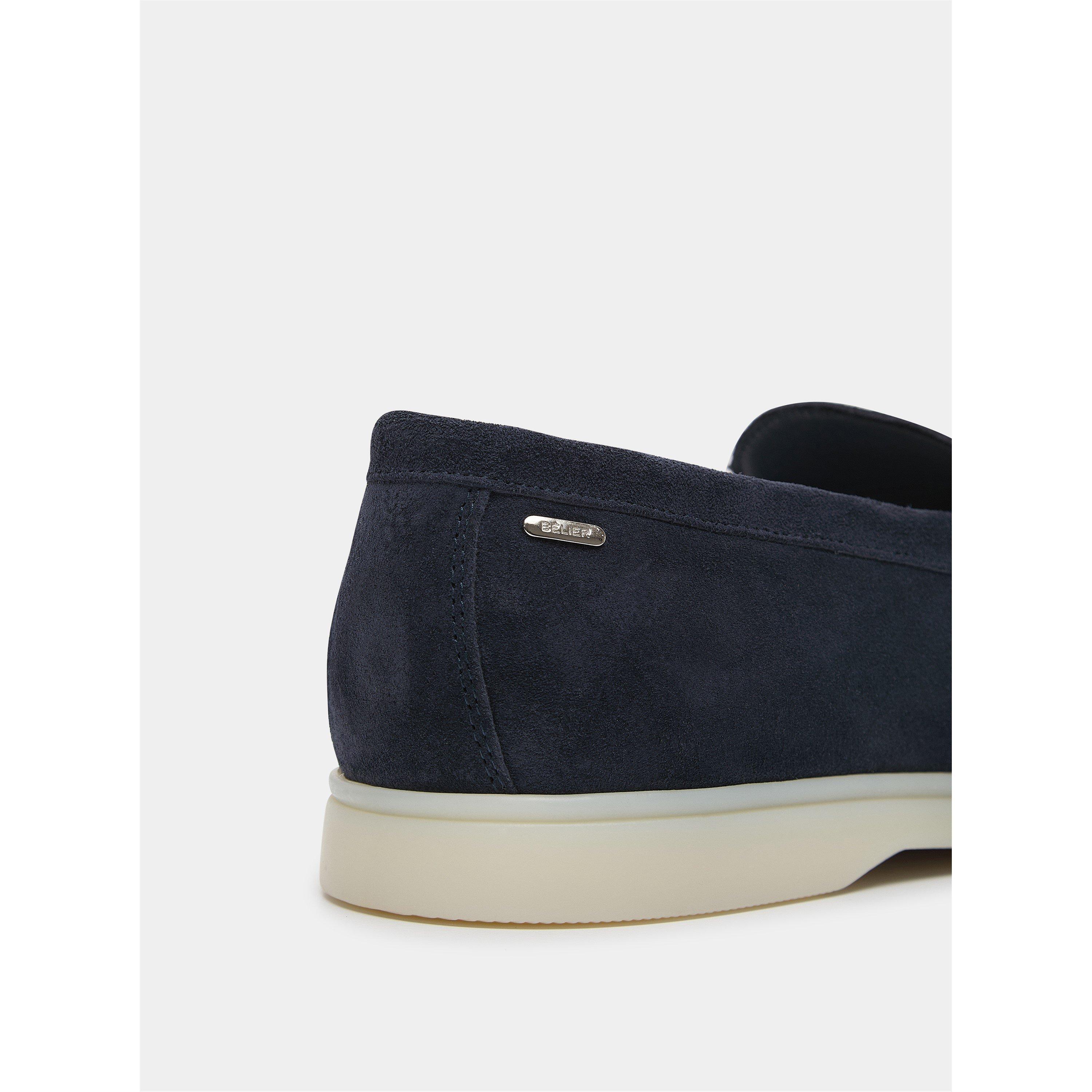 Navy - BELIER - Men's Amalfi Suede Loafers - 4