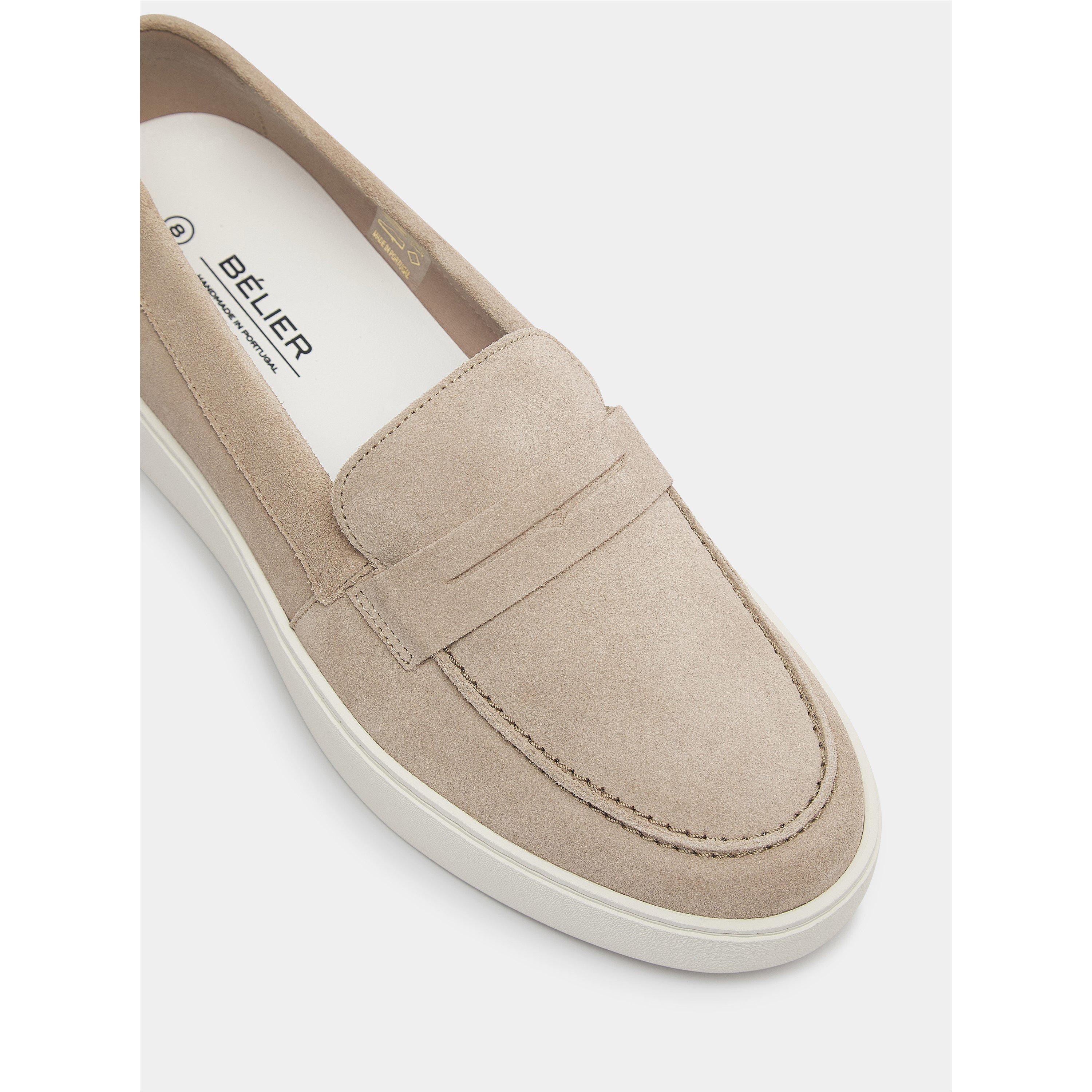 Taupe - BELIER - Men's Monaco Suede Loafers - 3