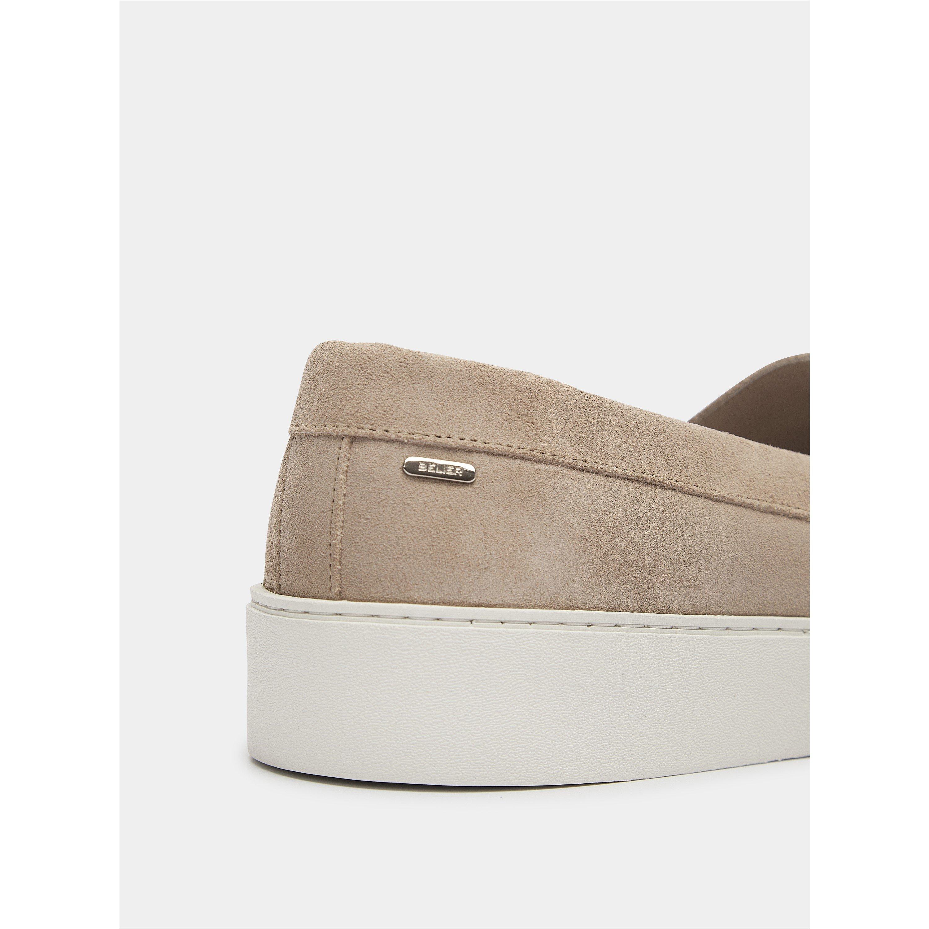 Taupe - BELIER - Men's Monaco Suede Loafers - 4