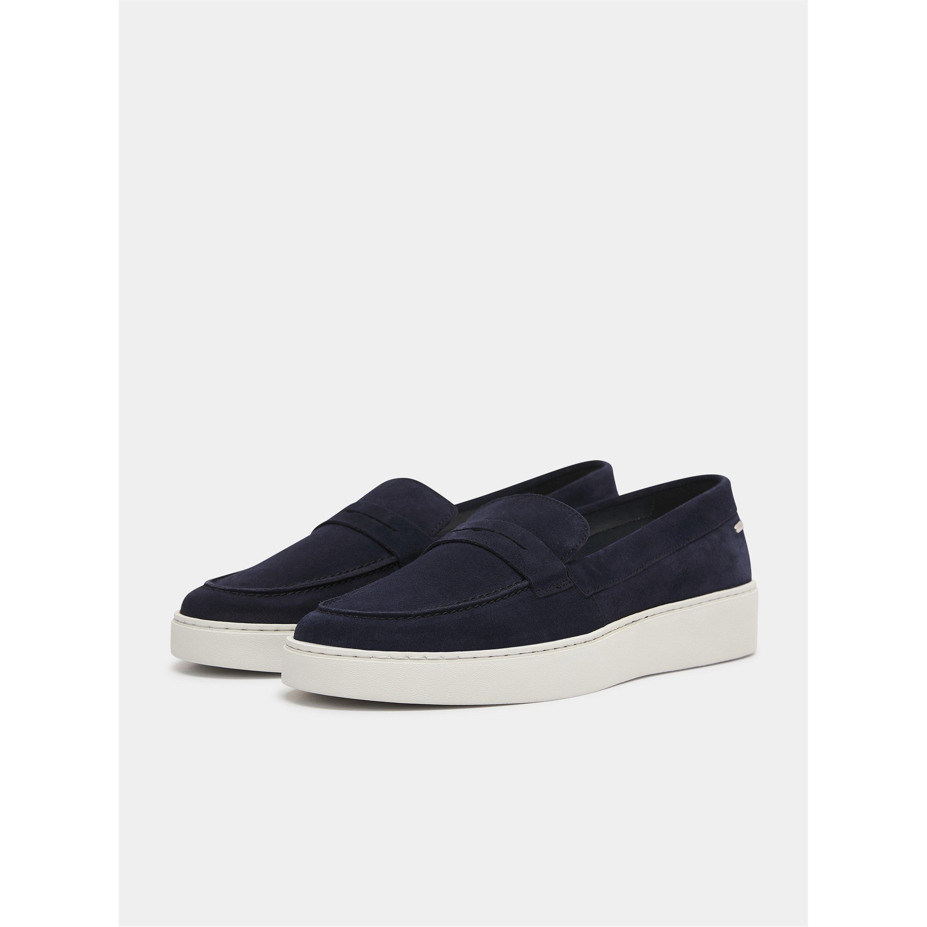 BELIER Men's Monaco Suede Loafers - Navy - Size 9 (43)
