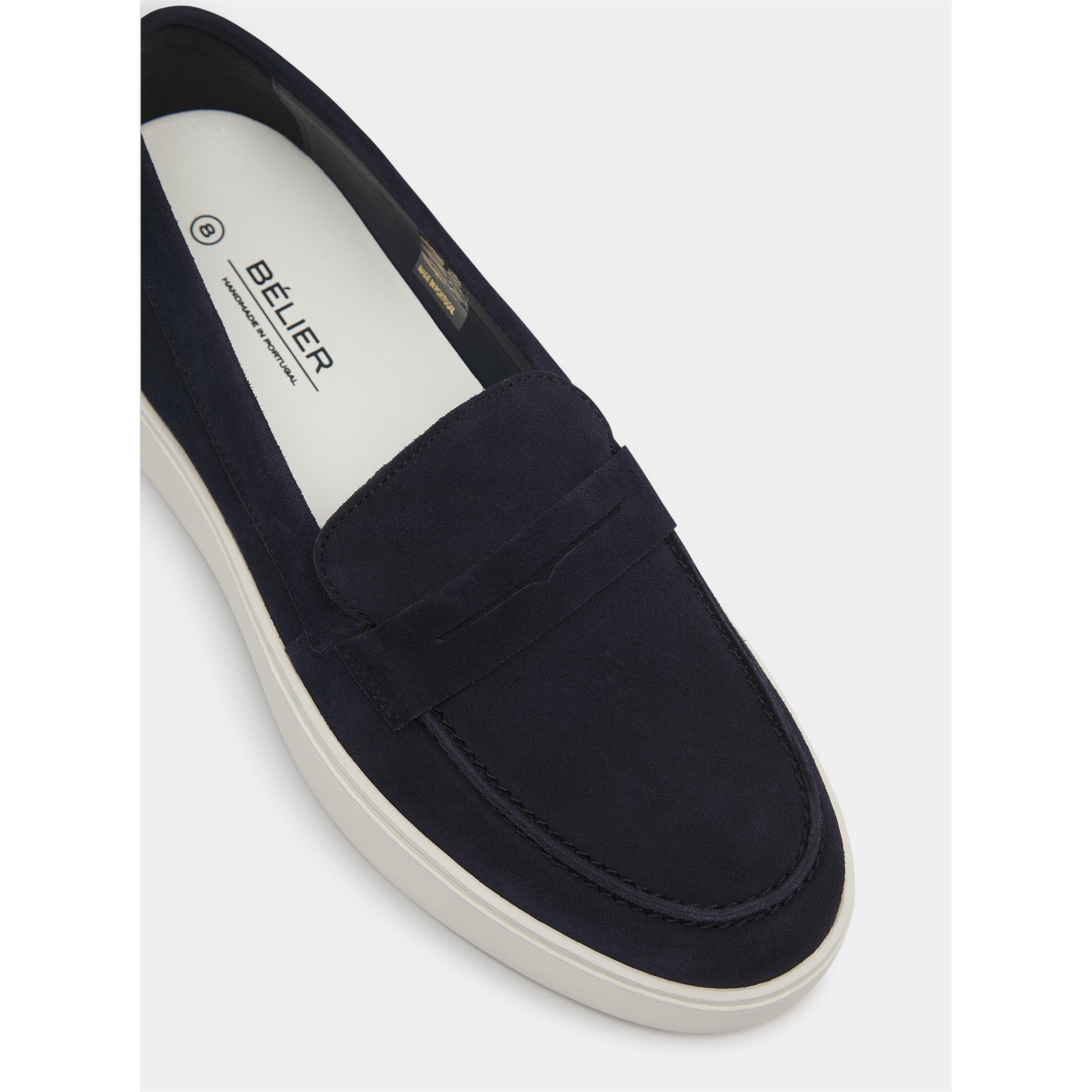 Navy - BELIER - Men's Monaco Suede Loafers - 3