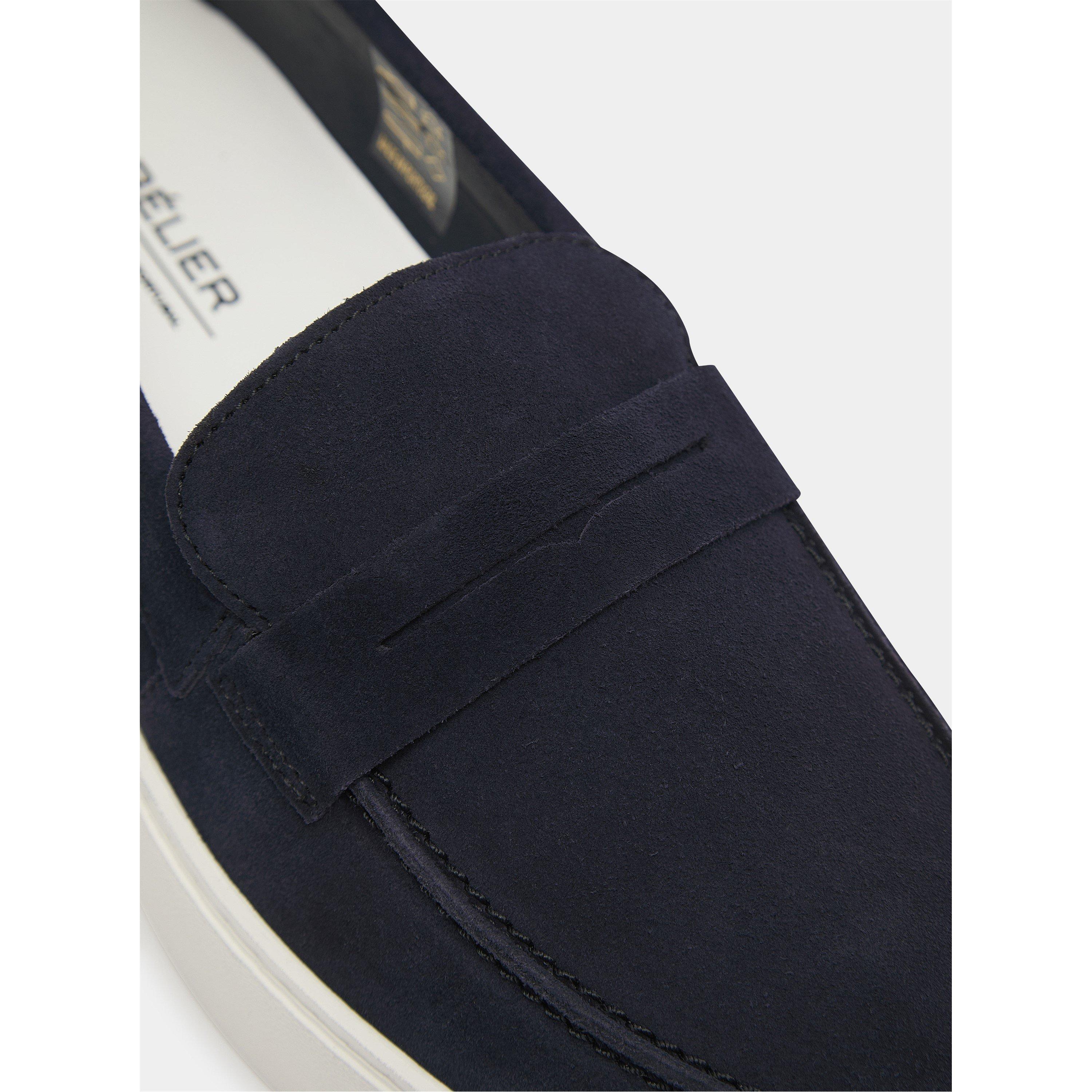 Navy - BELIER - Men's Monaco Suede Loafers - 5