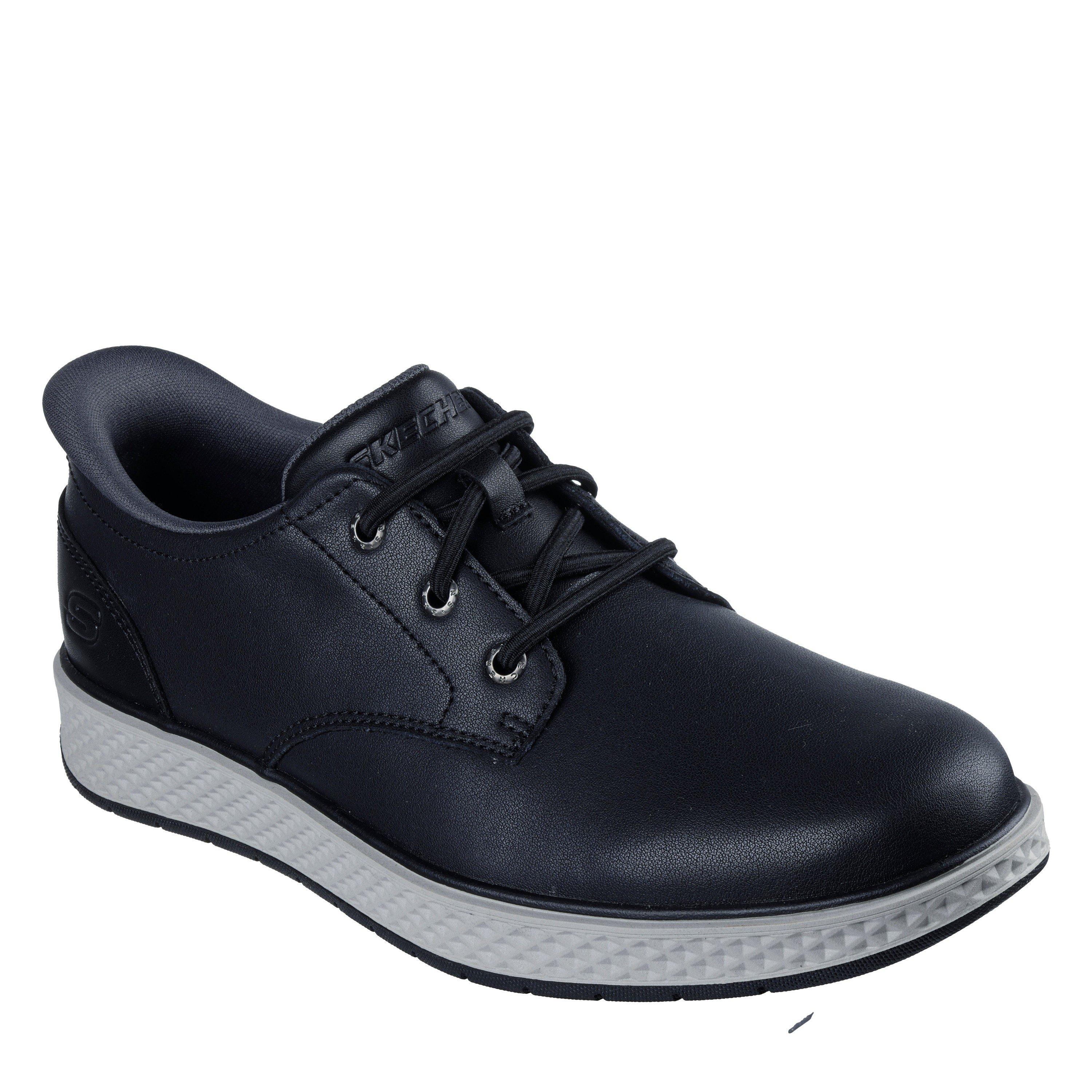 Noir - Skechers - Men's Burkett Leather Slip-On Trainers - 3