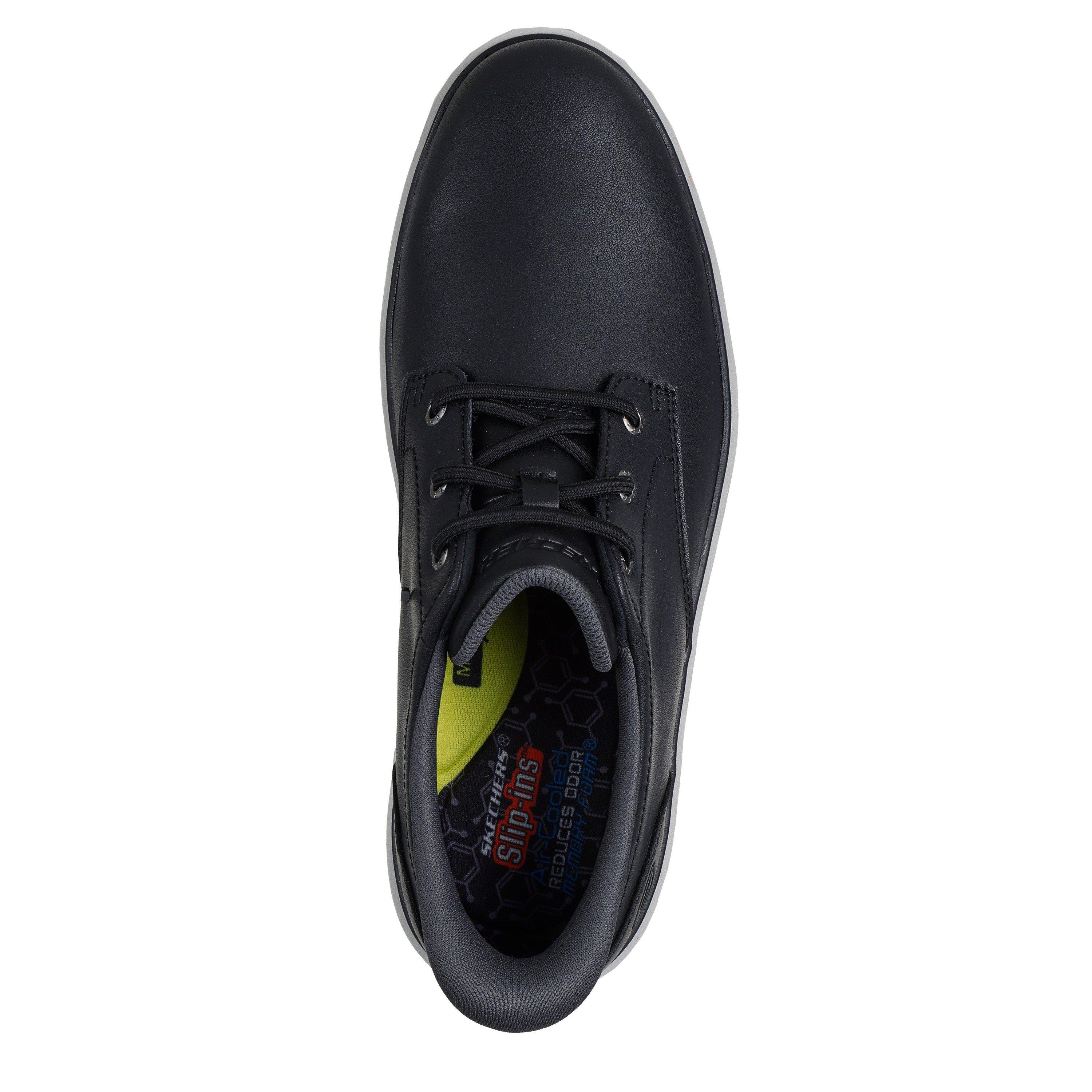 Noir - Skechers - Men's Burkett Leather Slip-On Trainers - 4