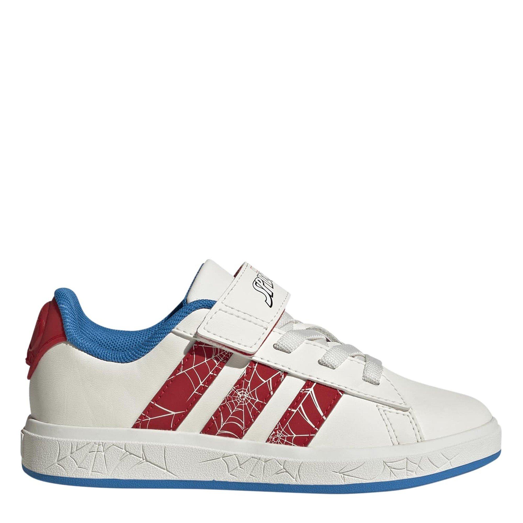 Cloud White/Pur - adidas - Men's Grand Court Spider-Man Low-Top Trainers - 1