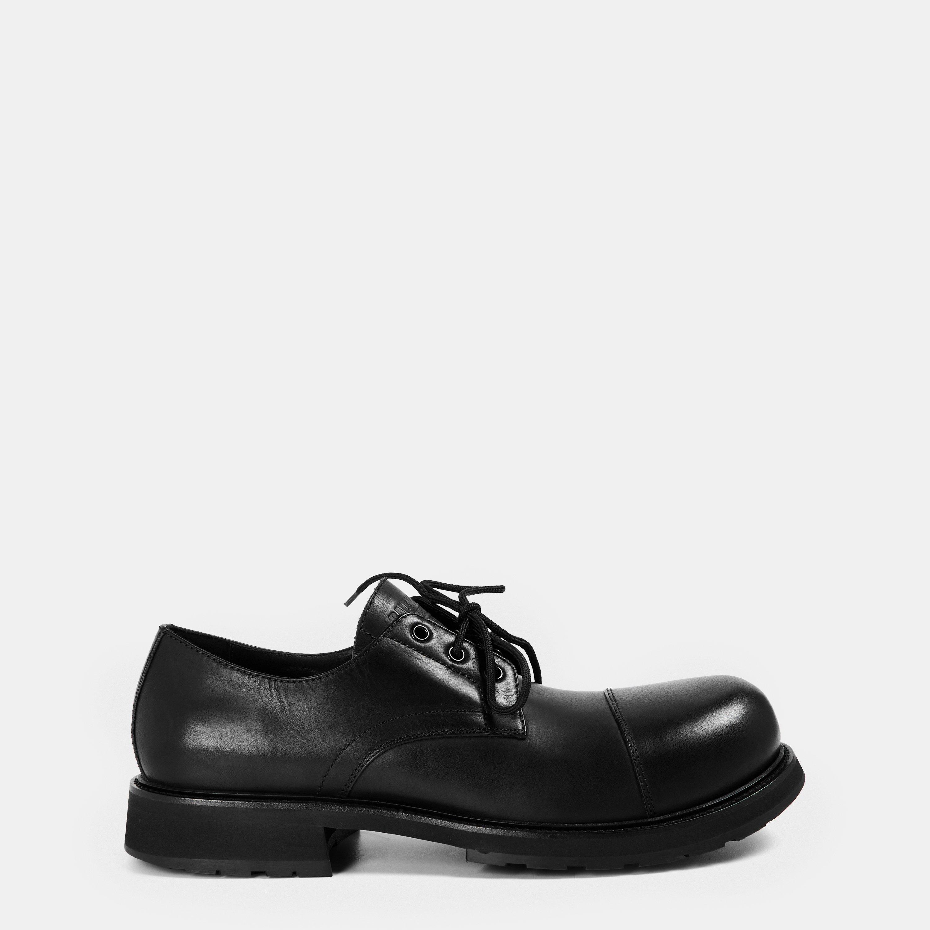 Black - Balenciaga - Men's Leather Derby Shoes - 1