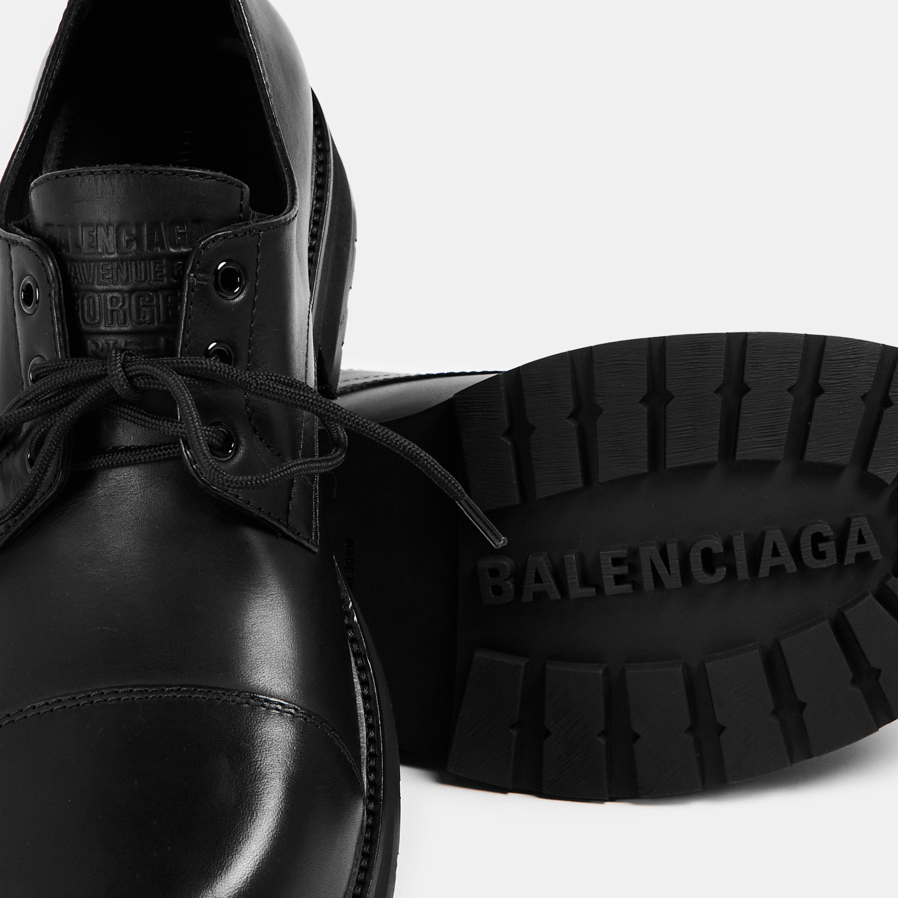 Black - Balenciaga - Men's Derby Shoes - 4