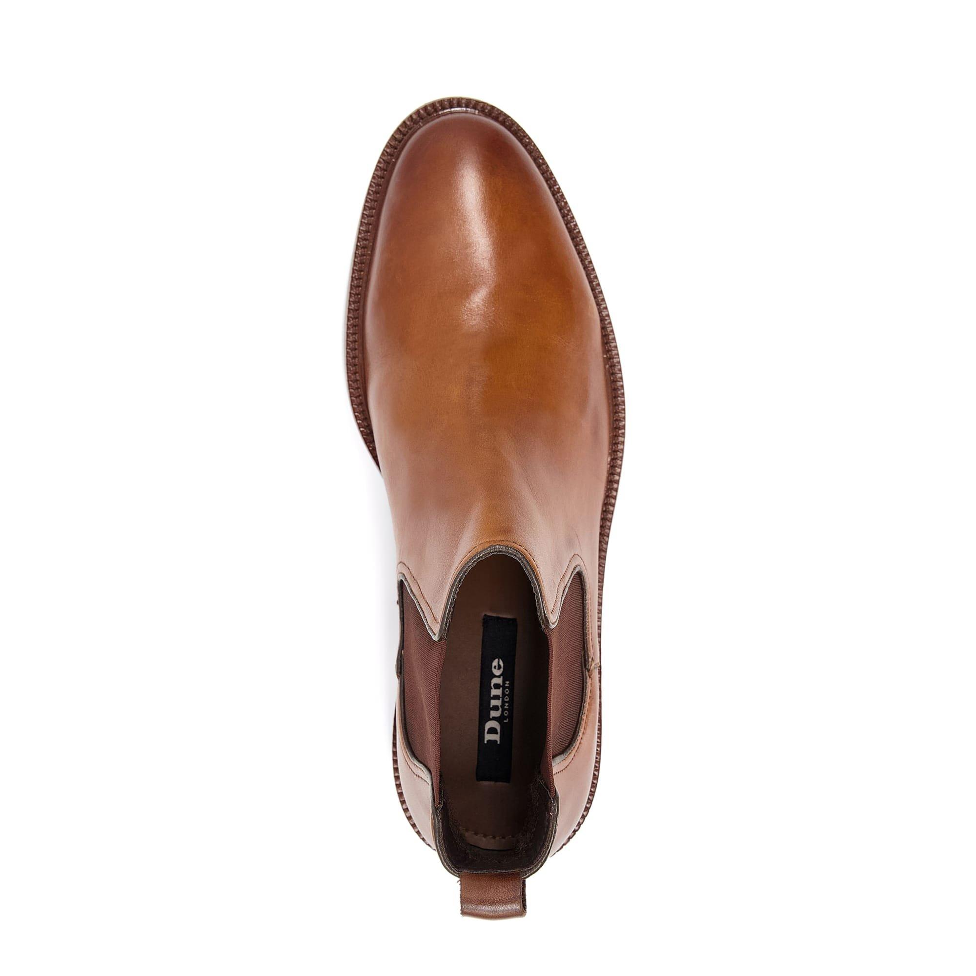 Dune London men’s Malaga tan leather ankle chelsea booties Dune London Boots 84408: New & Pre-loved Menswear On Sale main image 3